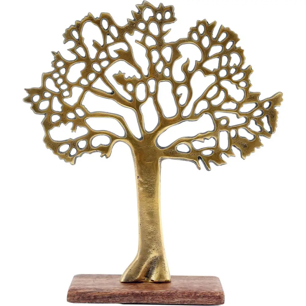 aus goldfarbenem und Aluminium Baumfigur