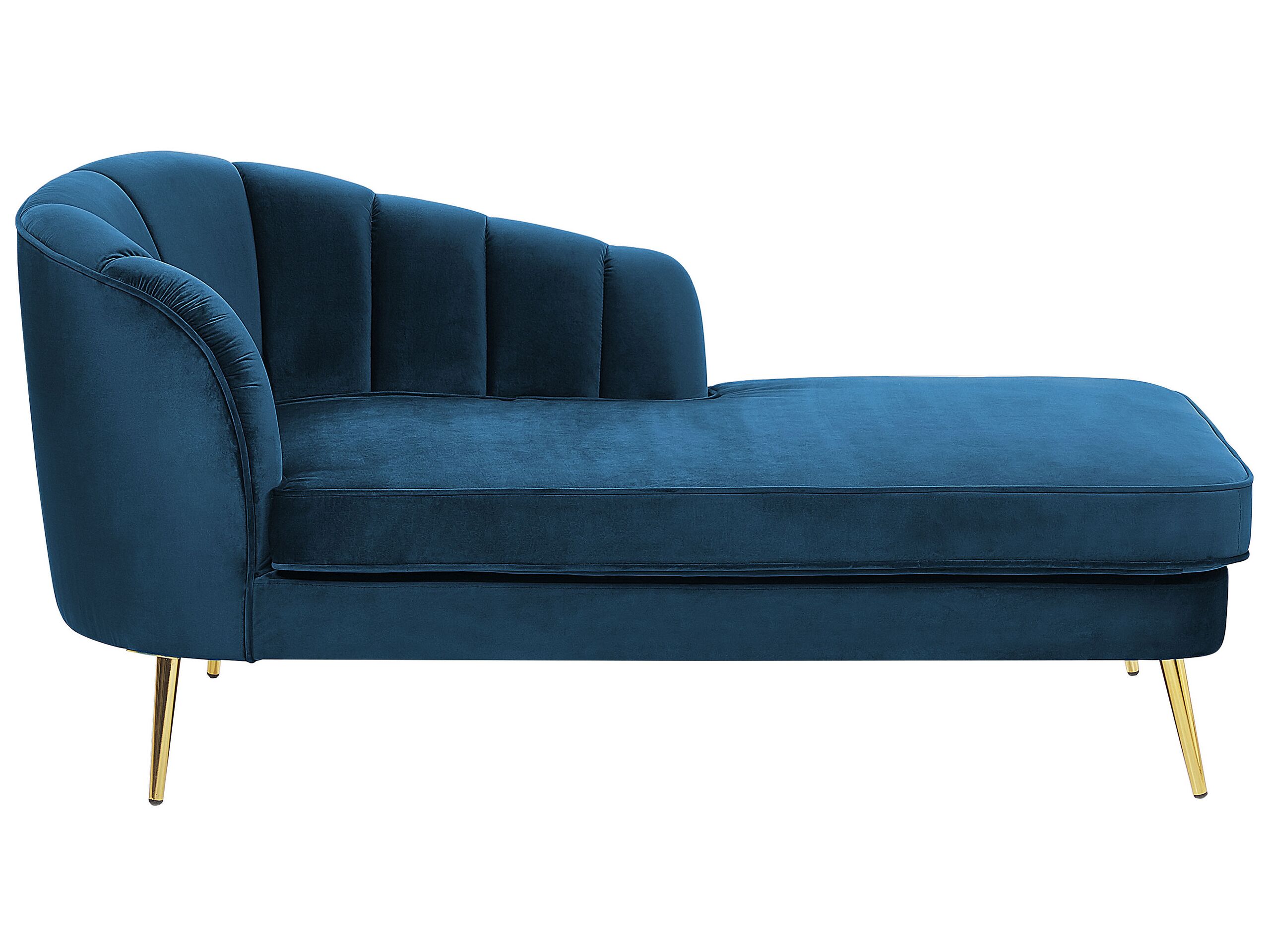 Chaise longue côté gauche en tissu bleu MERI II