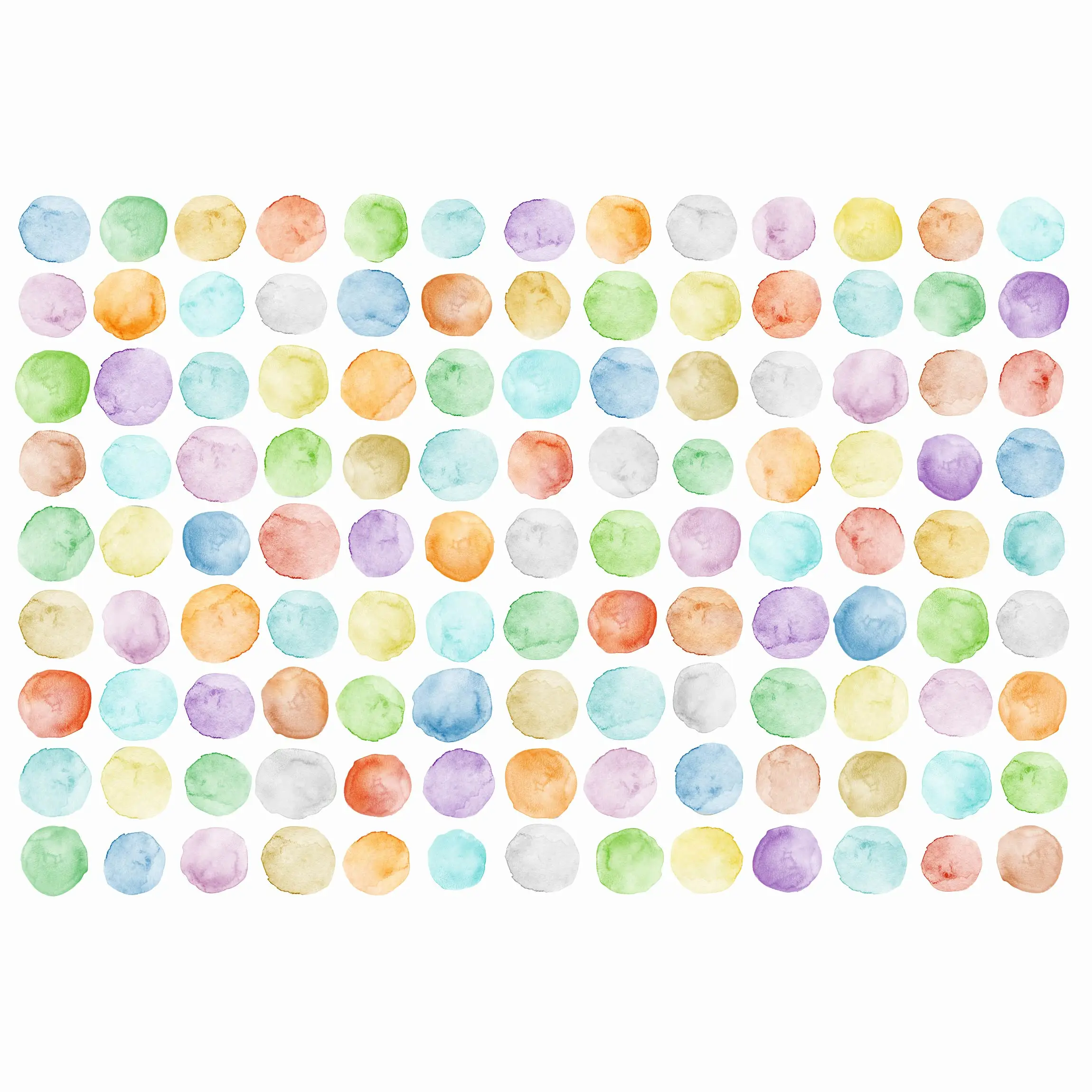 Punkte Aquarell Set Pastell Bunt | Kinderzimmer-Wandaufkleber