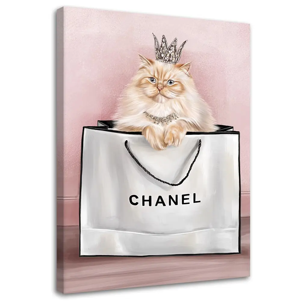 auf Chanel Tiere leinwand Katze Bild