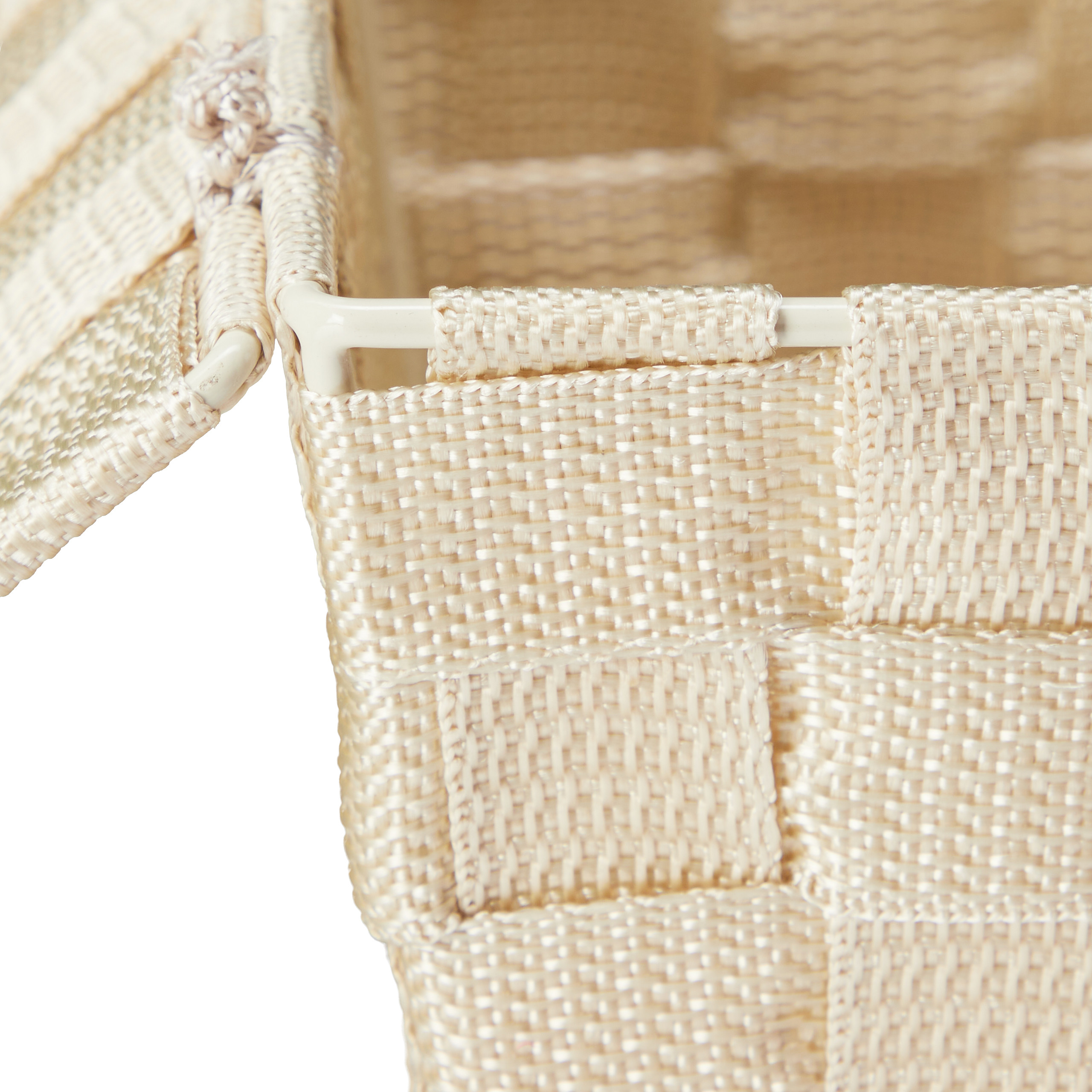 Temary Faltbare Aufbewahrungskörbe Mit Deckel – 2er-Set, Je 38,1x27,9x24,1 Cm, Beige (Stoff-Organizer Für Kleidung, Spielzeug, Deko)