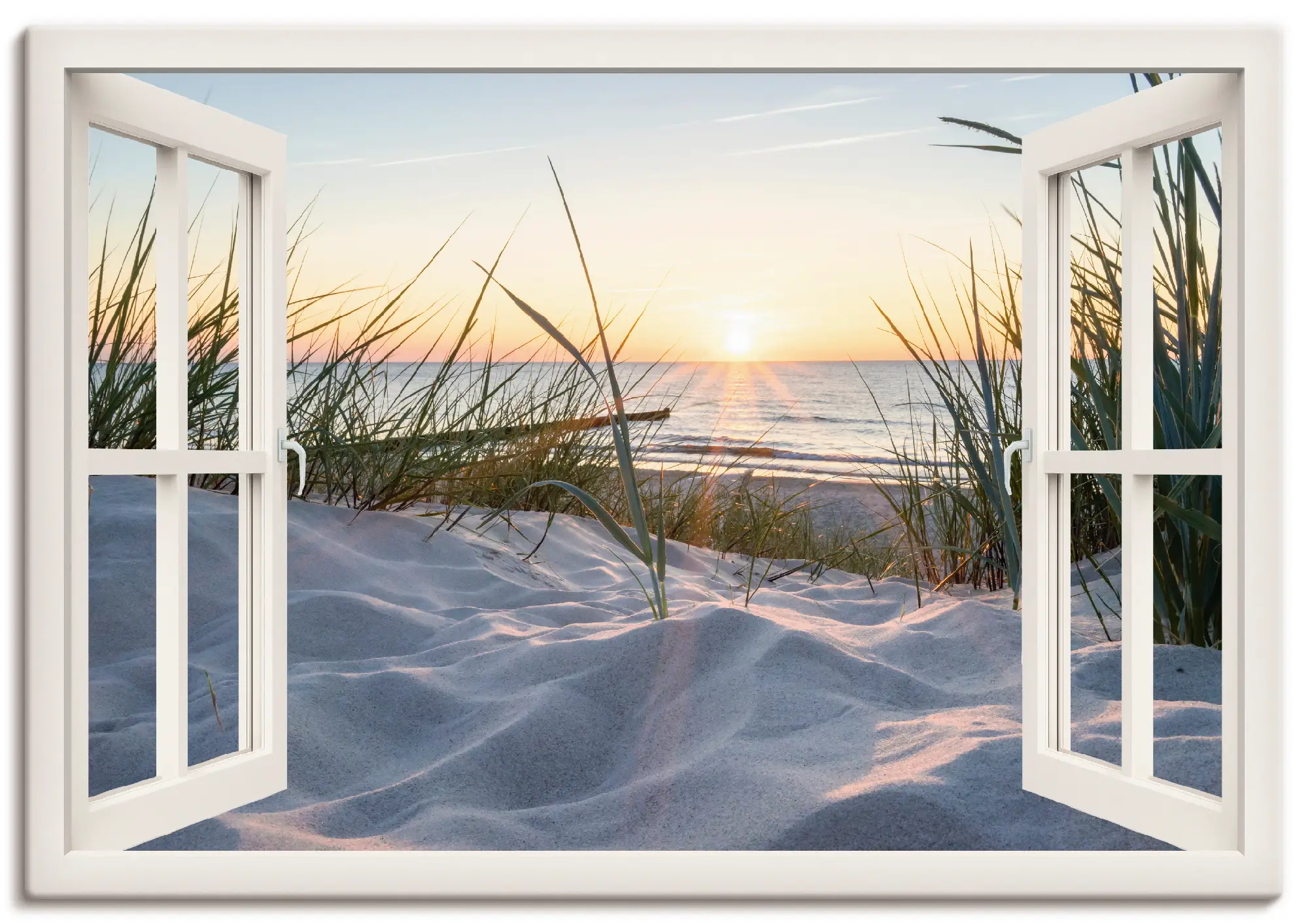 Ostseestrand Fensterblick Leinwandbild