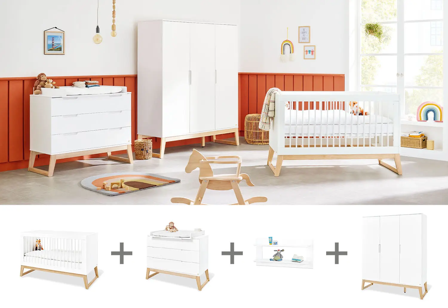 Zimmer Bridge breit gro脽 Regal 4-tlg. | Babyzimmer-Sets