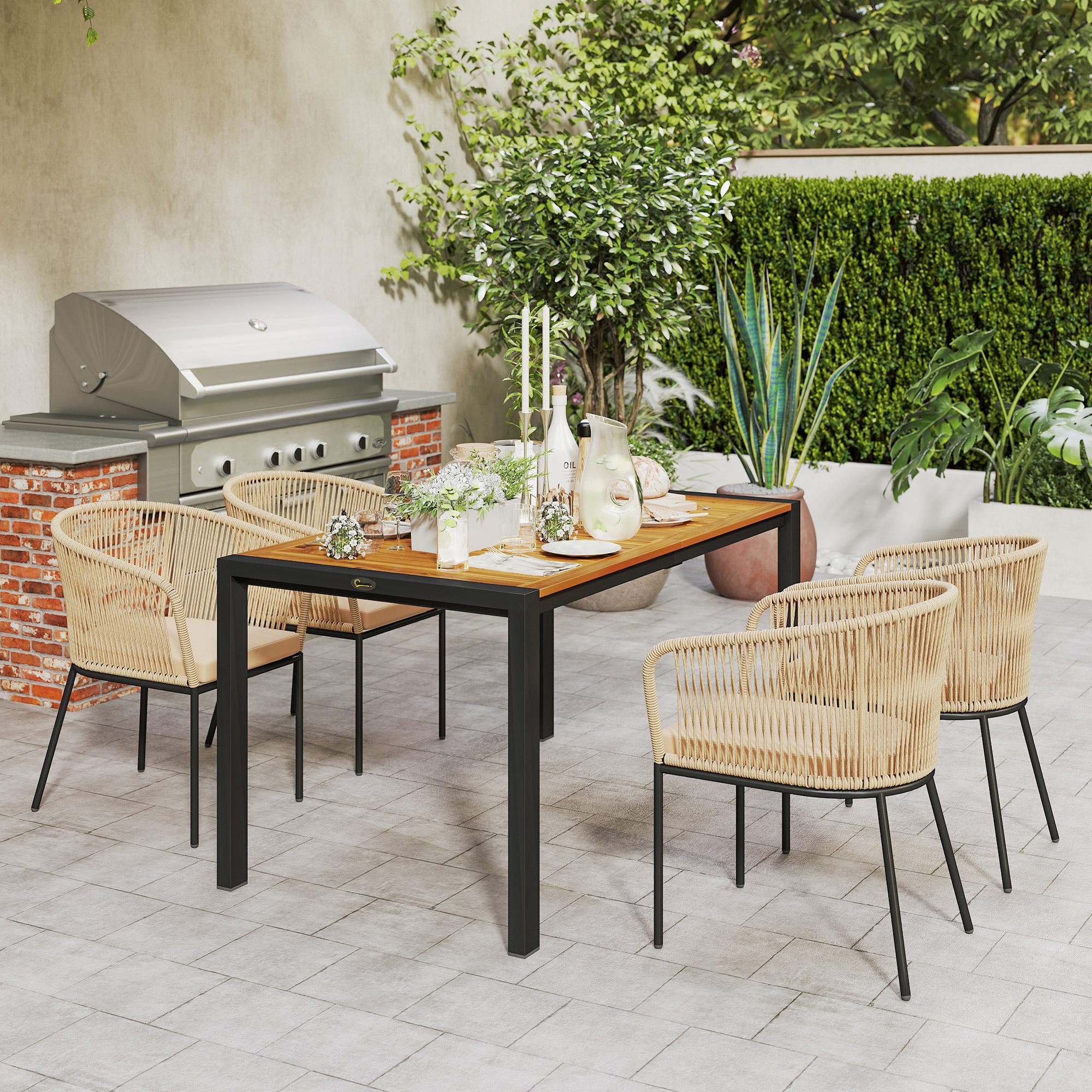 5er Set Rattan Gartenmöbel 861-099V90KK kaufen