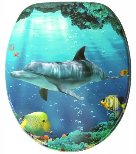 WC-Sitz Absenkautomatik Delphin Korallen