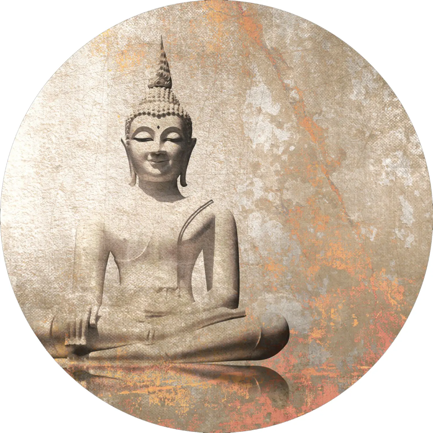 selbstklebende runde Tapete Budha