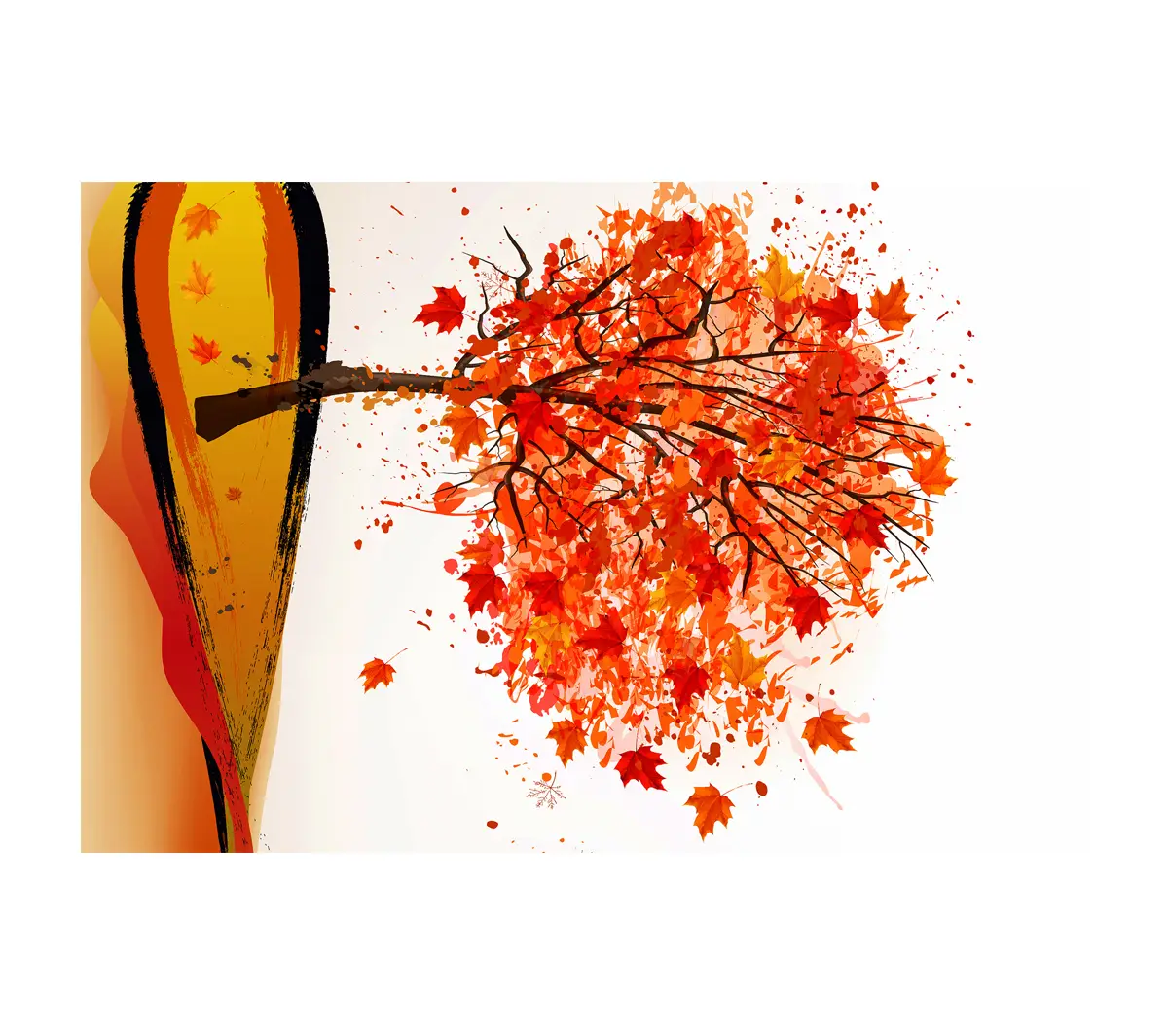 Wandkunst Herbst Tree Orange