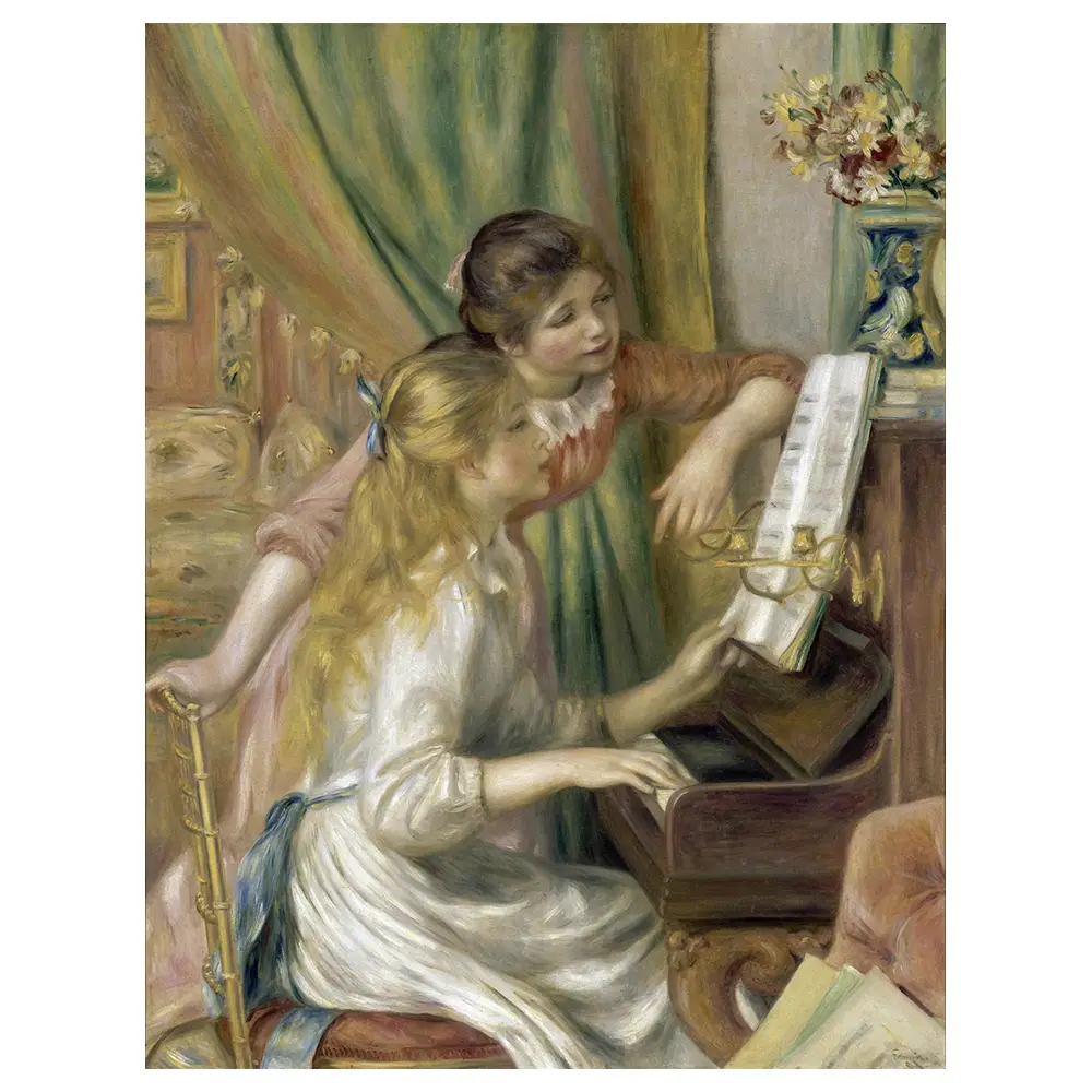 Wandbild Zwei Junge M盲dchen Am Klavier