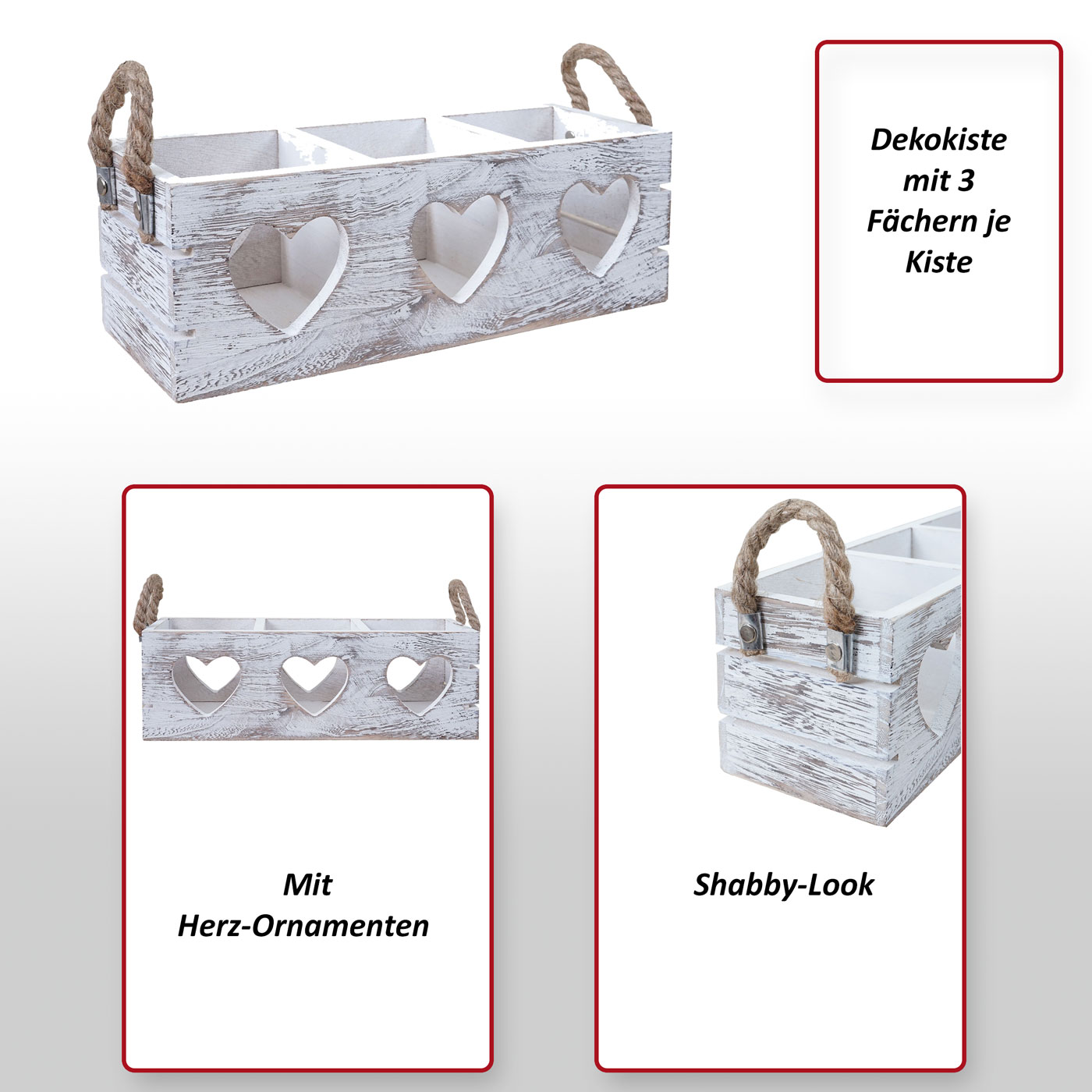 Boîtes De Rangement Pliables - Lot De 3 - 30x30x30 Cm - Gris - Carton Renforcé Nylon