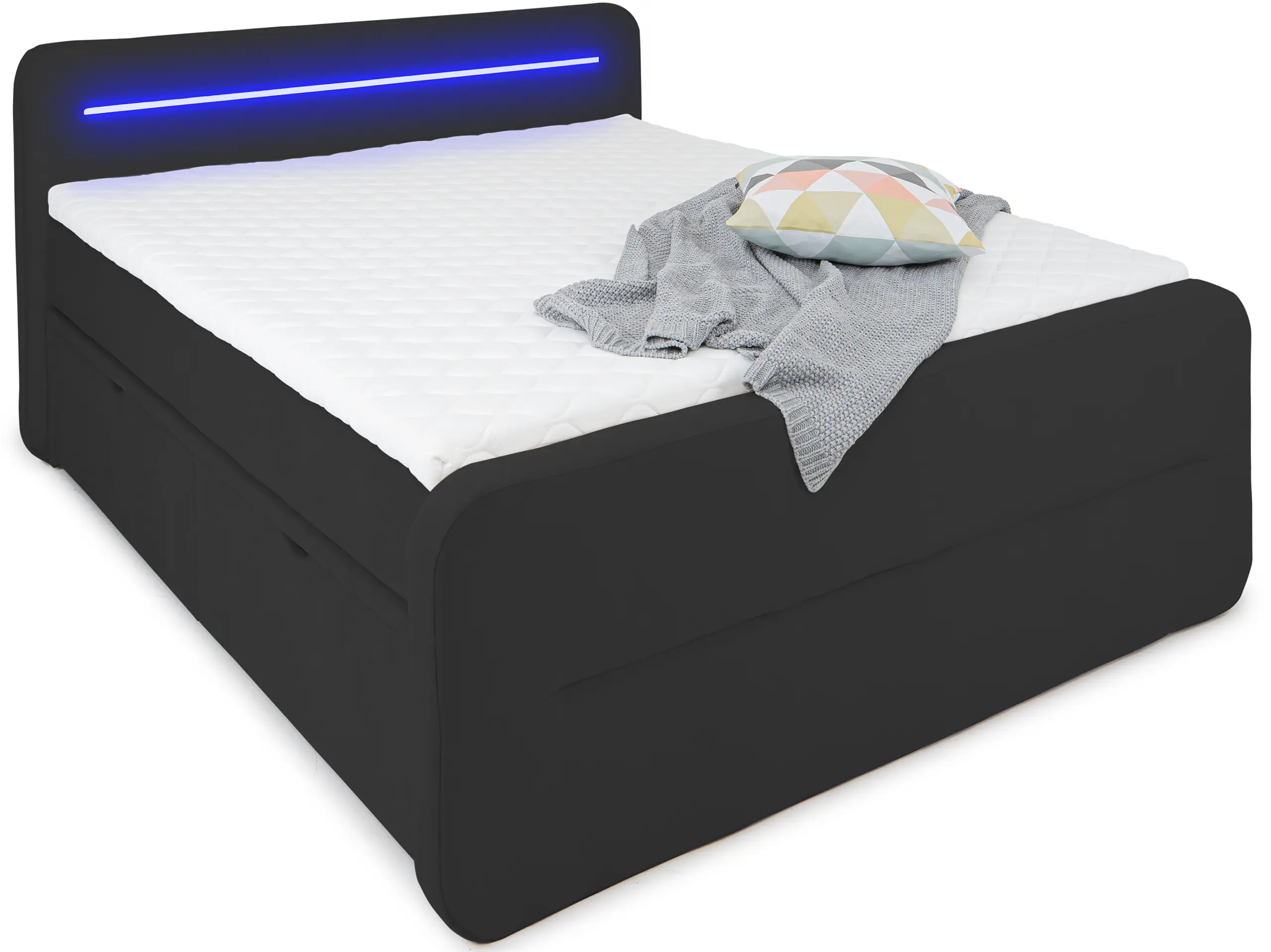 Bett Chicago mit LED-Beleuchtung und USB