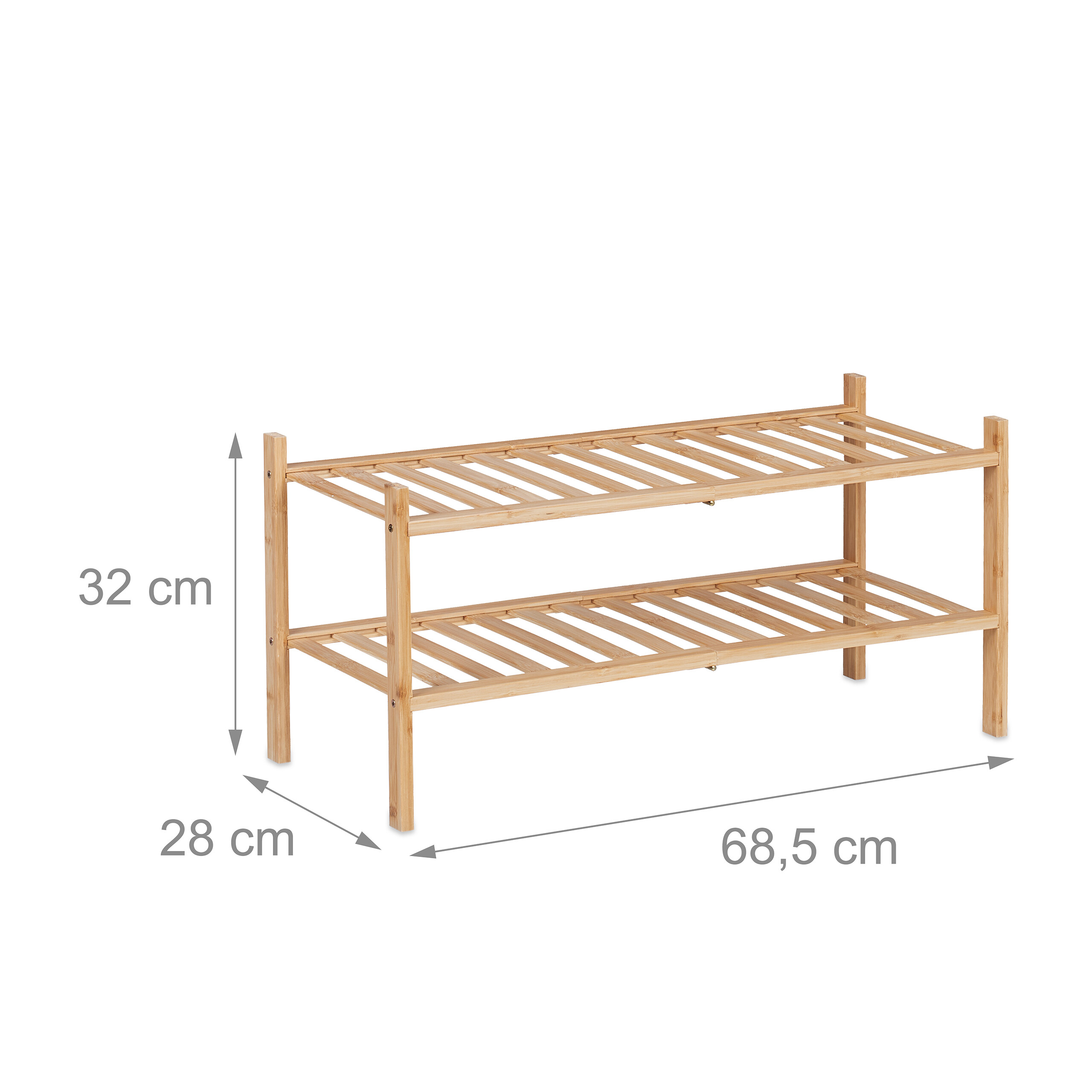 Z&L HOUSE 2-stufiges Bambus-Schuhregal – Stapelbar, Platzsparend Für Flur, Schrank & Bad