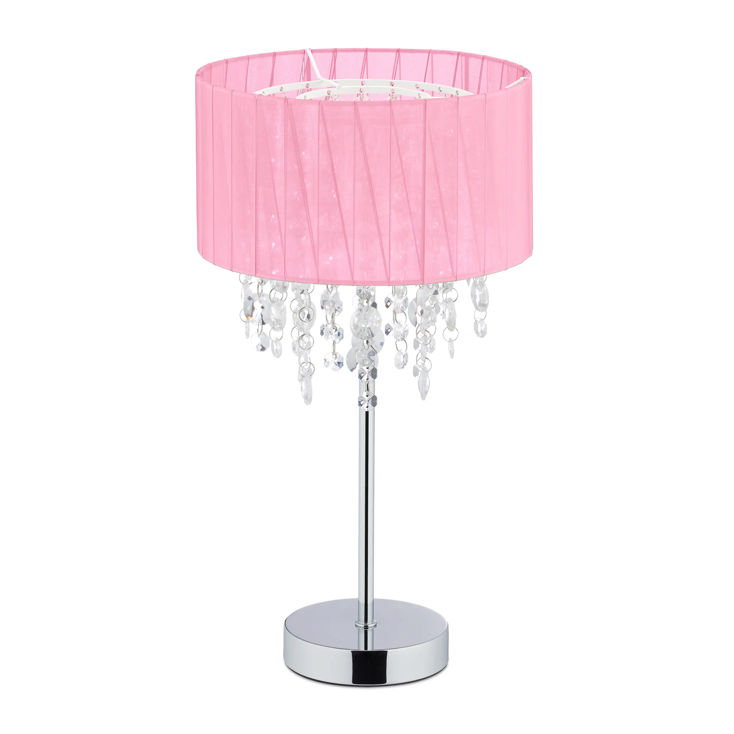 Tischlampe Organza-Schirm mit Kristall