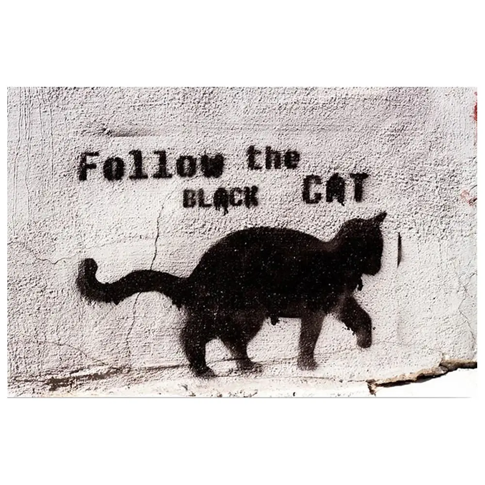 Leinwandbild Black The Follow Cat