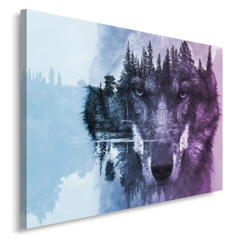 Wald Natur Wandbilder Violett Wolf