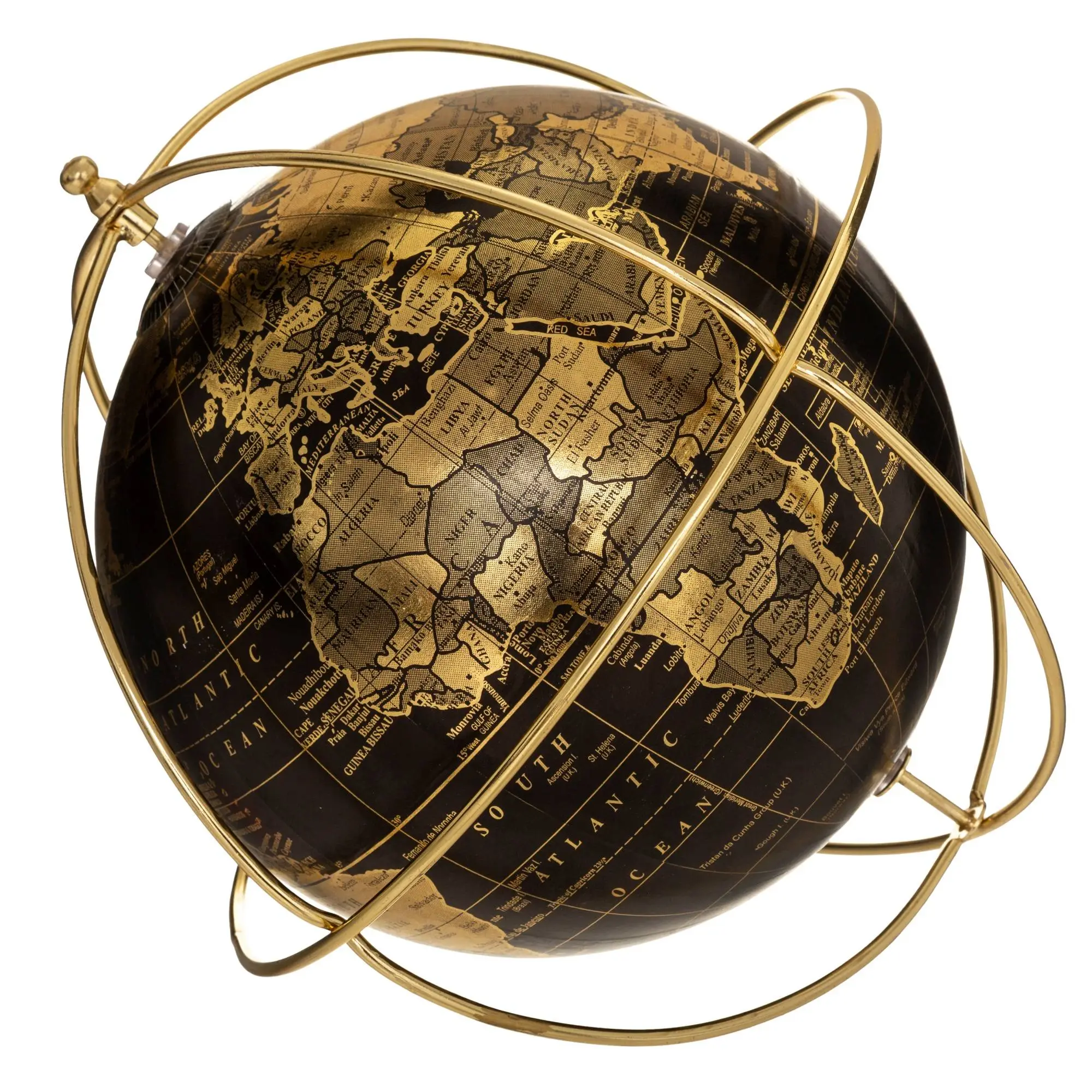 Kostensparend Deko-Globus mit goldenem Gestell