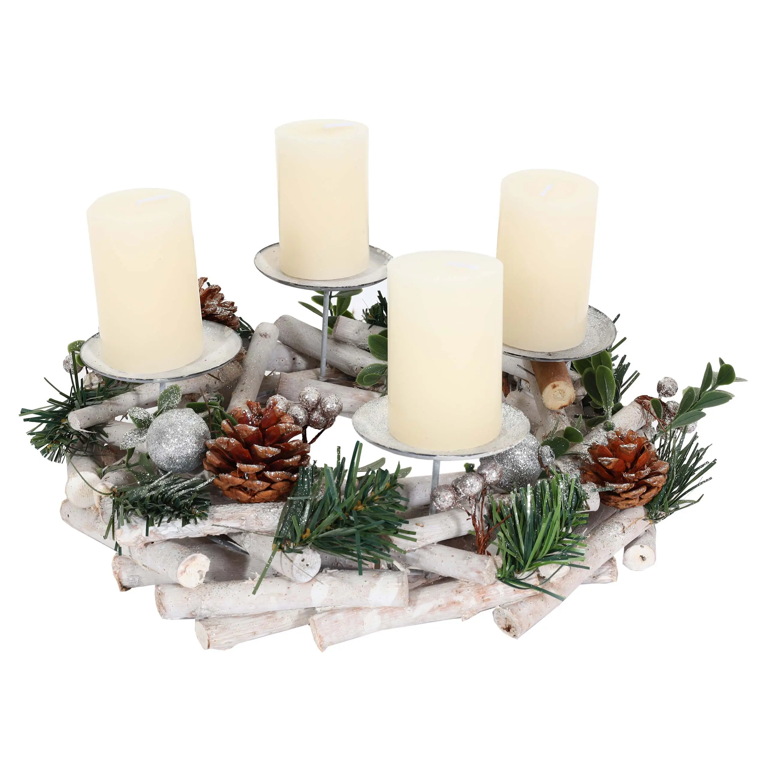 Adventskranz MCW-M12 mit Kerzen | Adventskränze & Weihnachtskränze