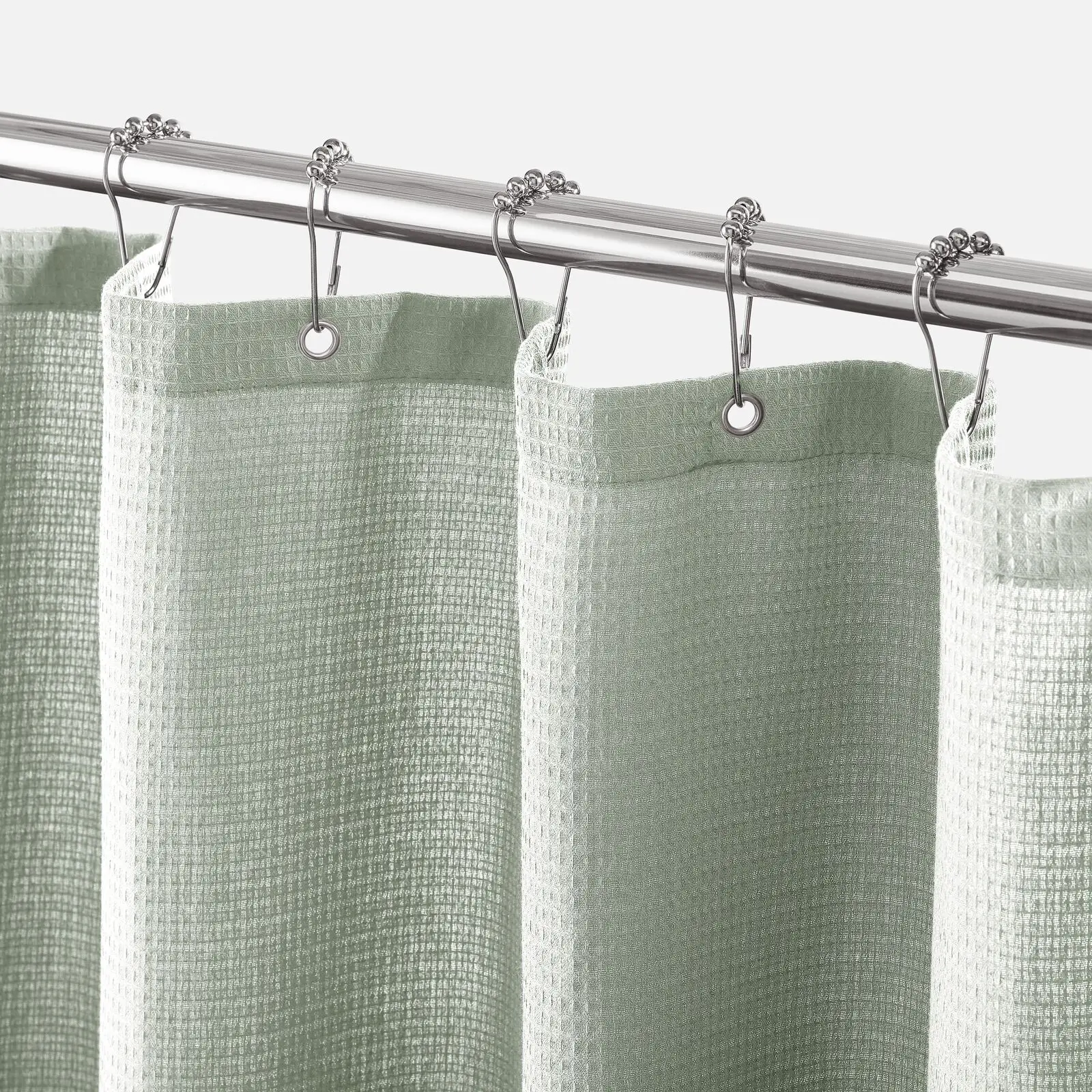 Waffelstrick-Duschvorhang aus Baumwolle