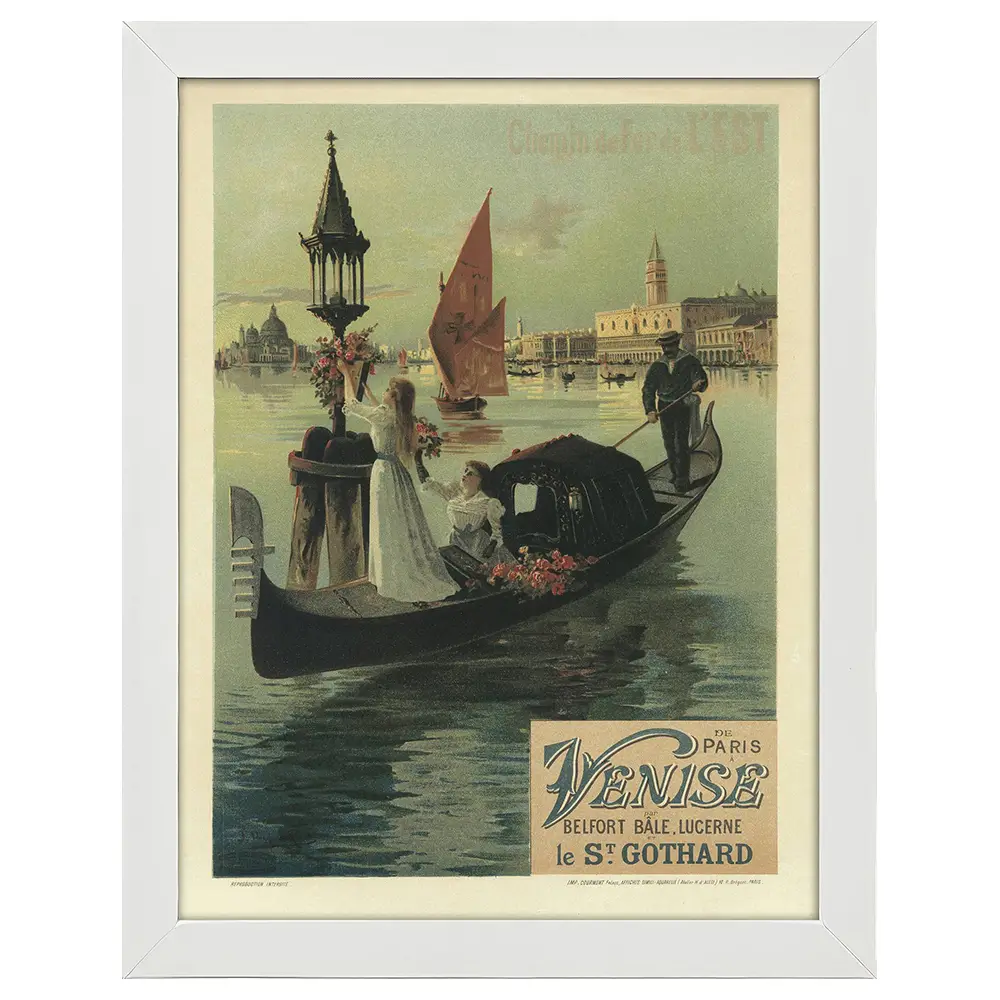 脿 Poster Paris Venise De Bilderrahmen