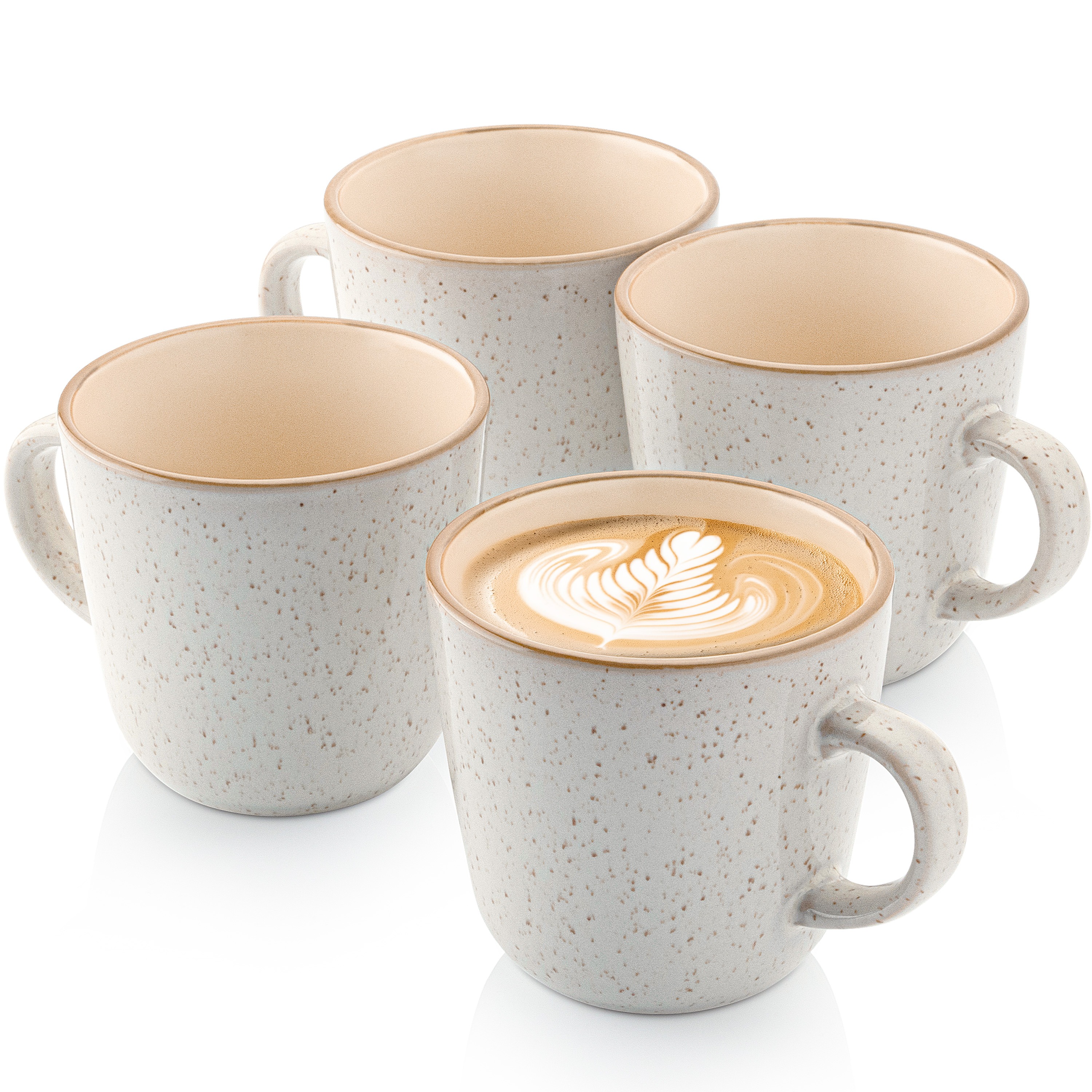 ESPRIT Kaffeebecher Set 4-teilig - Steingut Becher 180ml In Braun