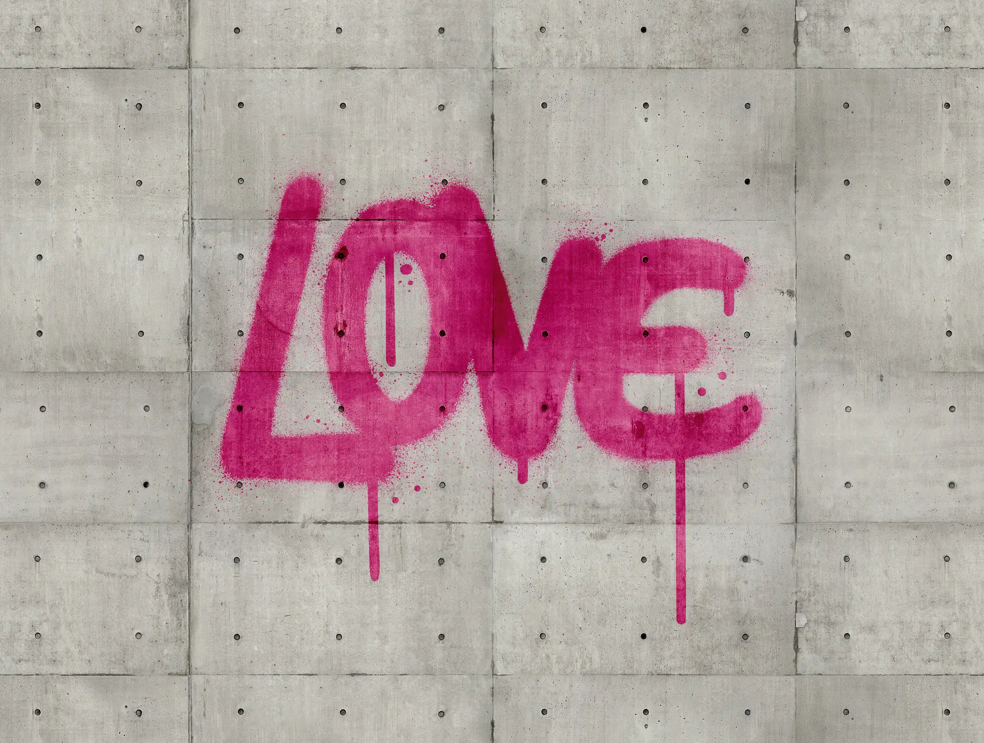 Fototapete Loftstil Grau Pink Graffiti