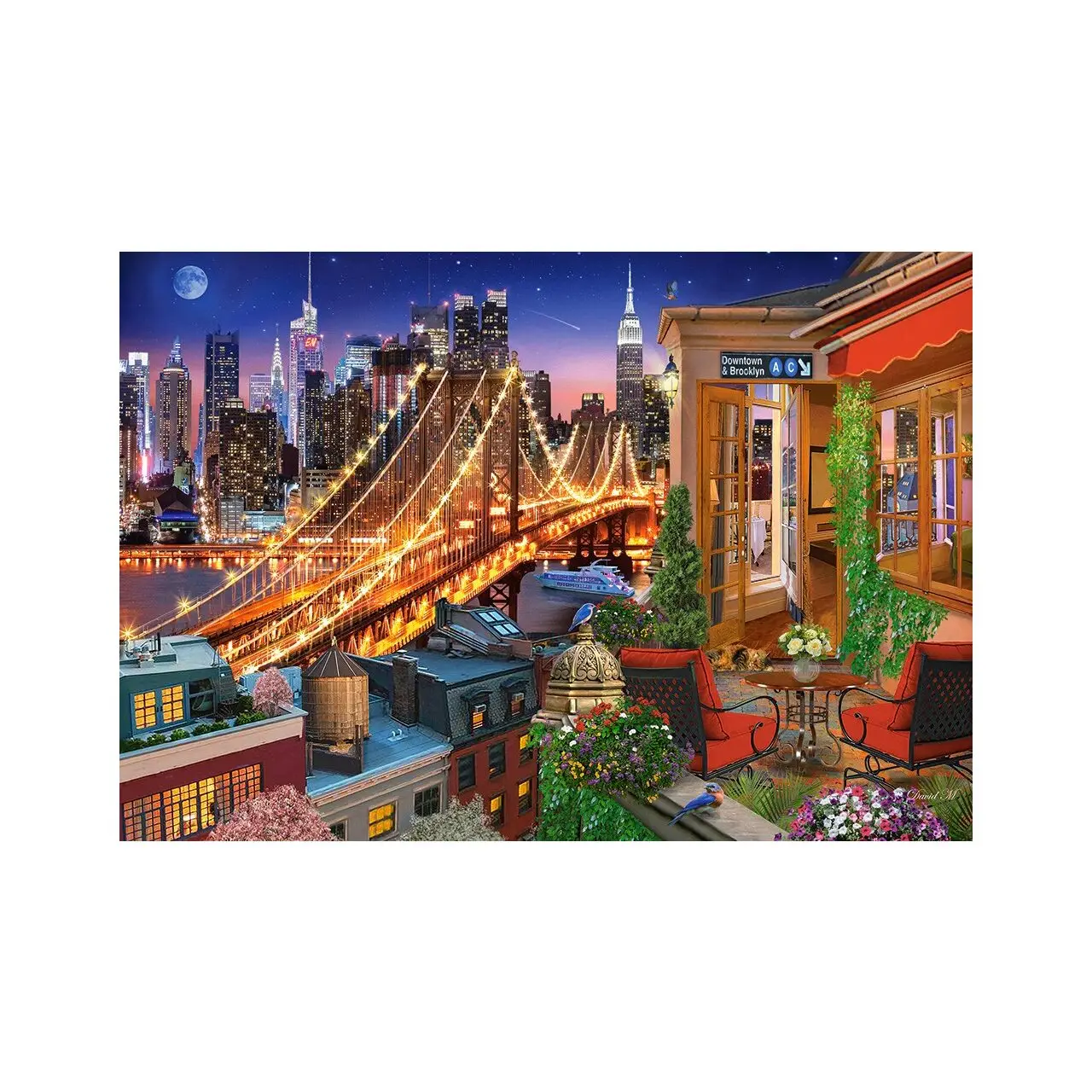 1000 Bridge Puzzle Lights Brooklyn