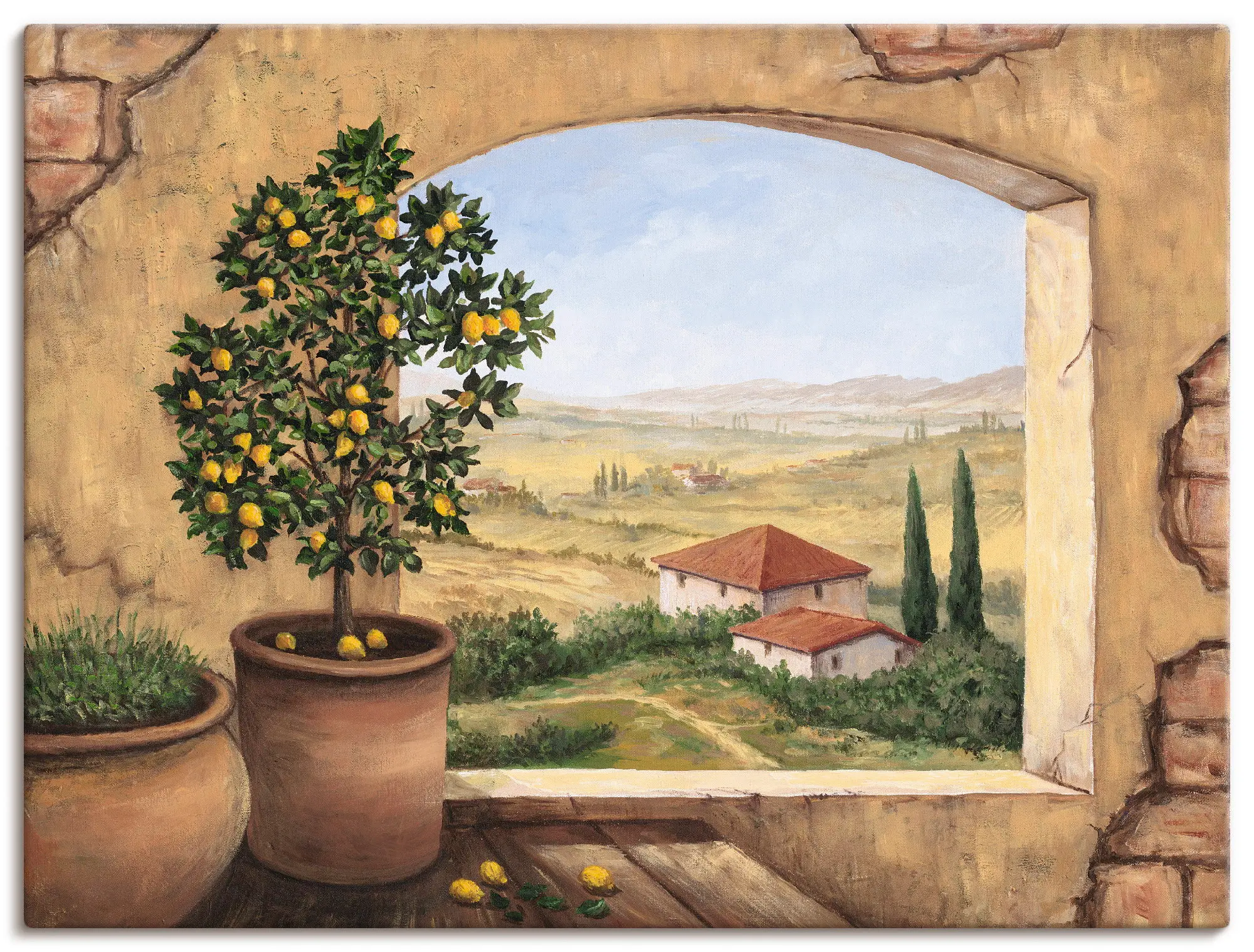 Leinwandbild Toskana in der Fenster