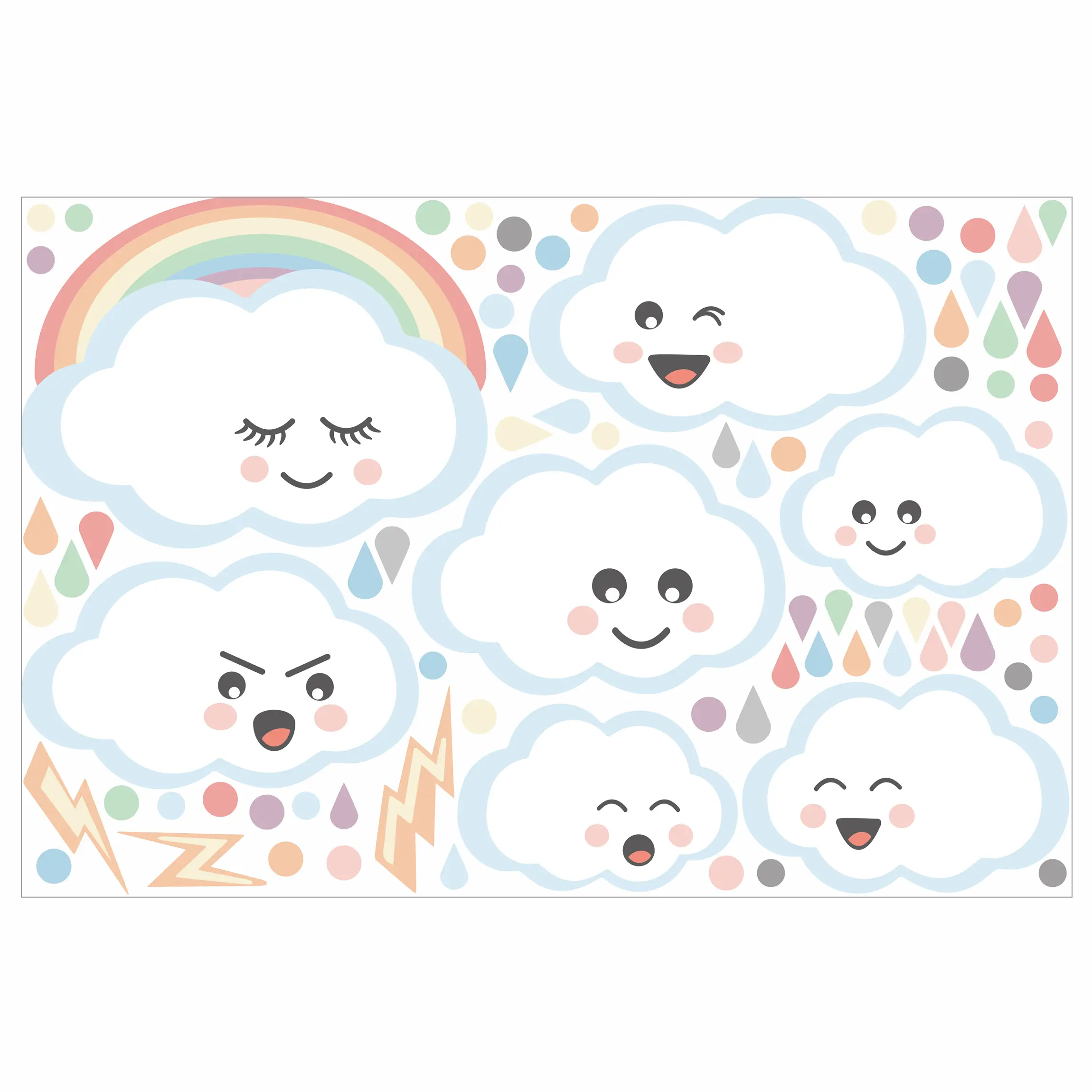 Wolken mit Gesicht Kinderzimmer Set