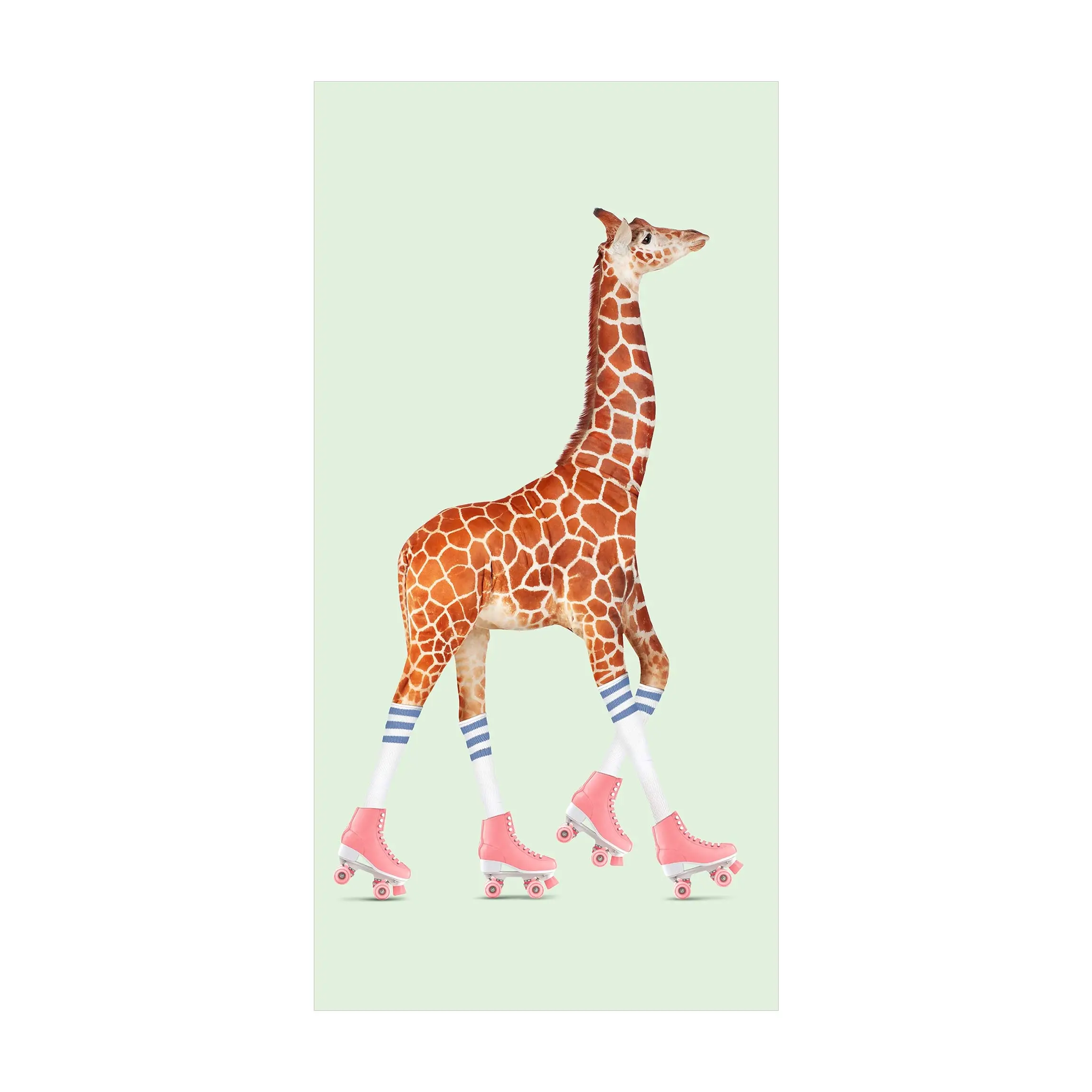 Giraffe mit Rollschuhen