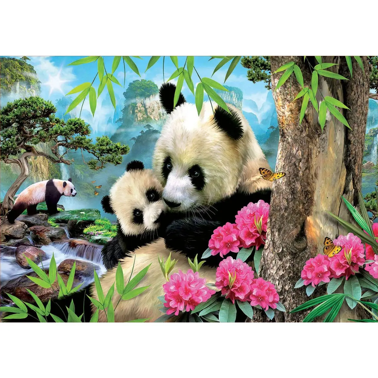 Puzzle Panda 1000 inklusive Kleber