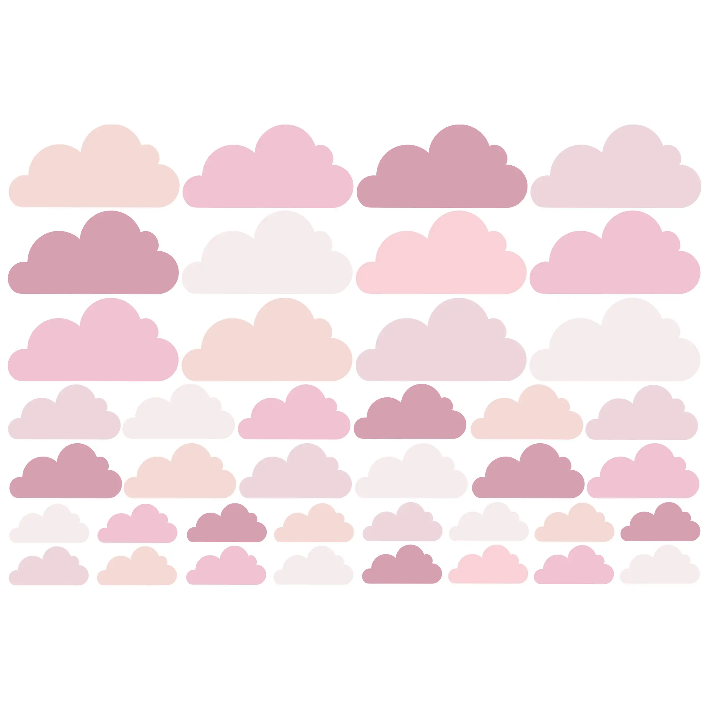 40 Wolken Rosa Set | Kinderzimmer-Wandaufkleber