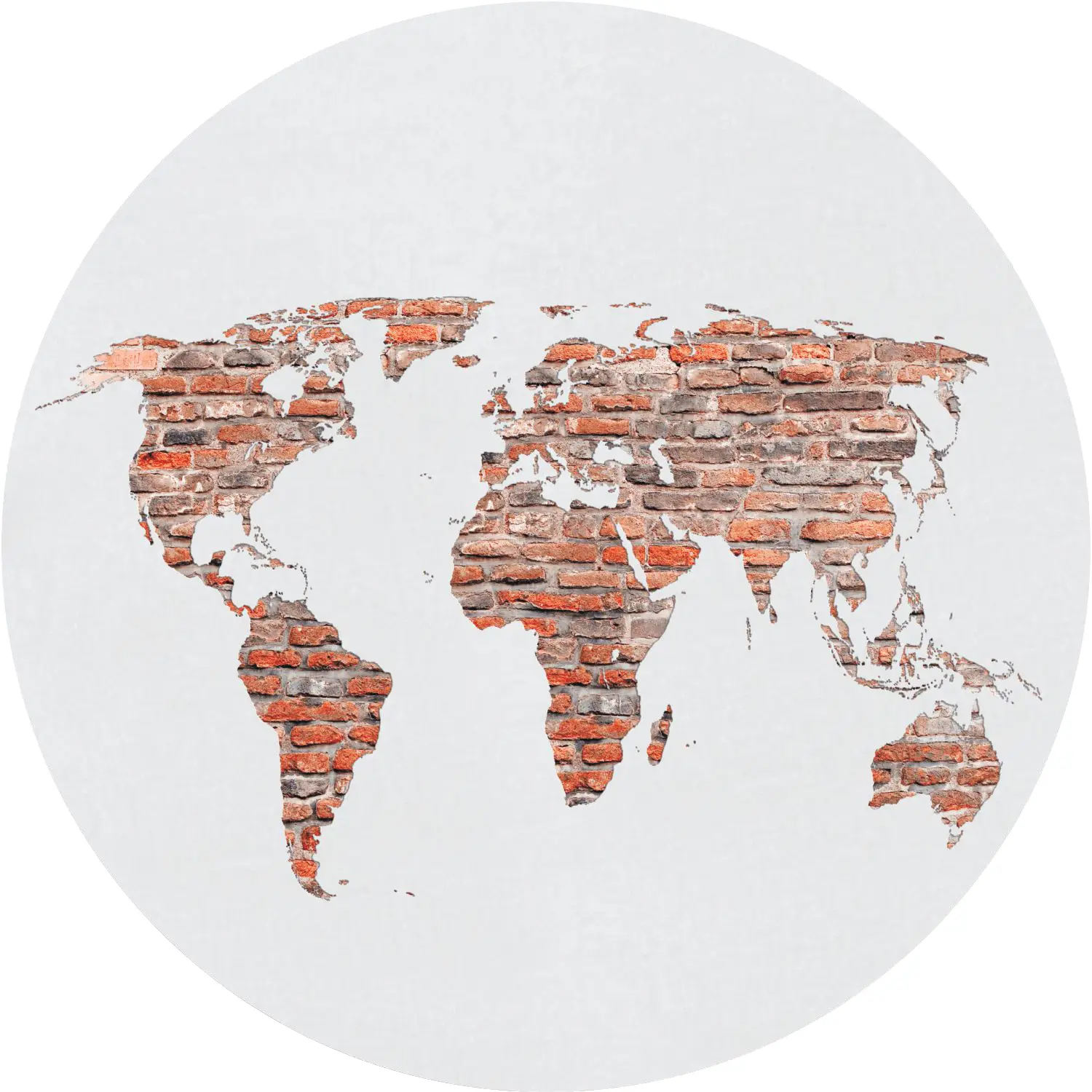 Tapete runde selbstklebende Weltkarte