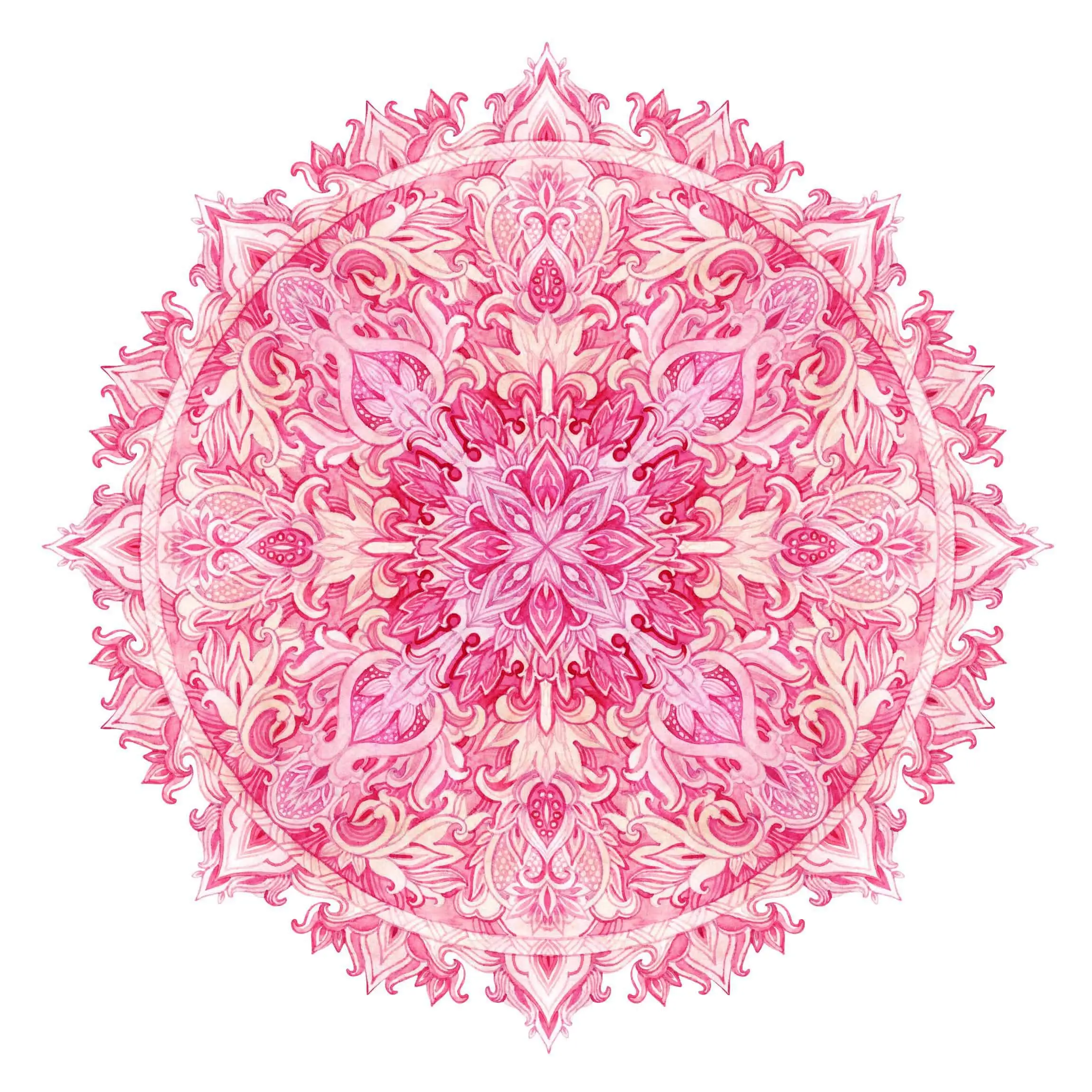 pink handgemalt Mandala aquarell