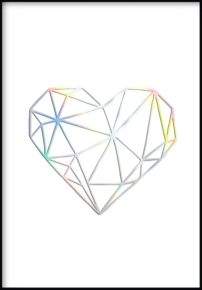 Herz Holo Geometrisches Poster