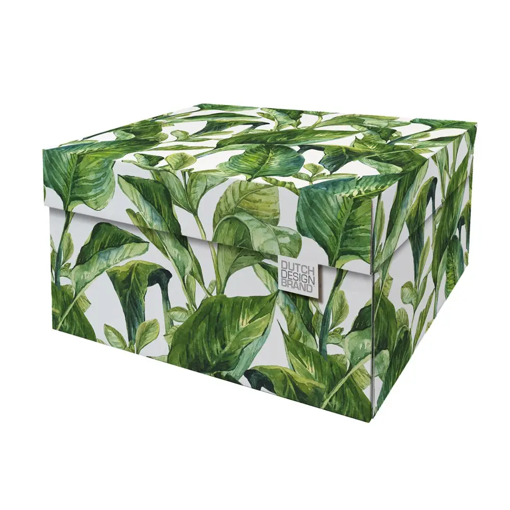 Speicherbox mit Deckel - Green Leaves