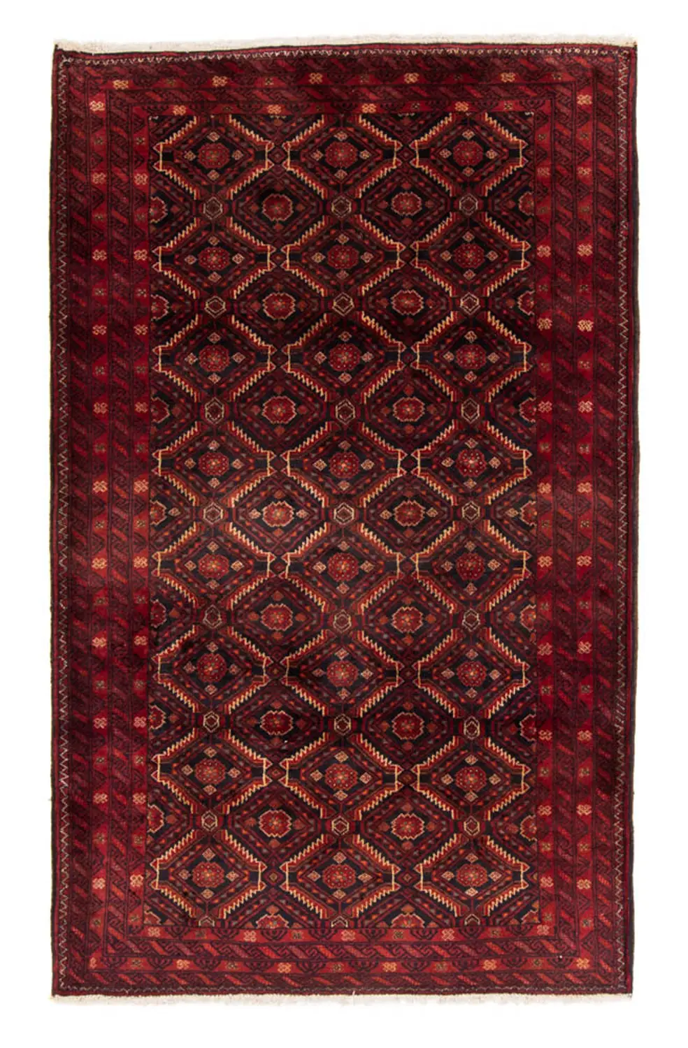 Belutsch Teppich - 193 x 111 cm - rot | Kurzflorteppiche