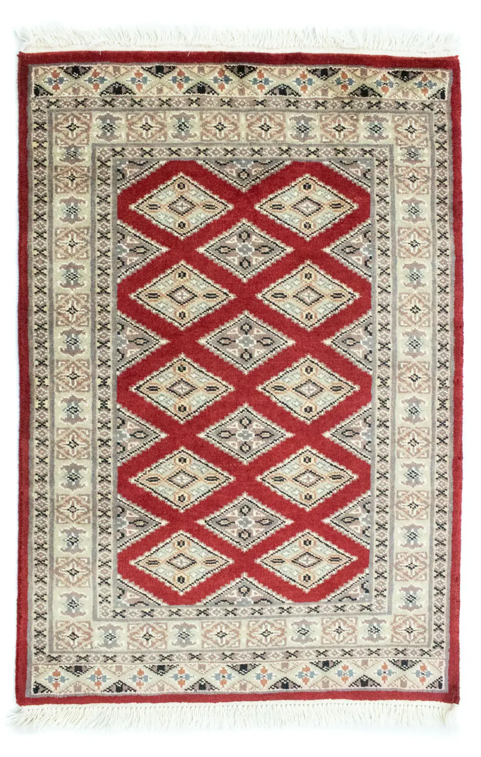 Pakistan Teppich - 93 x 63 cm - rot | Kurzflorteppiche