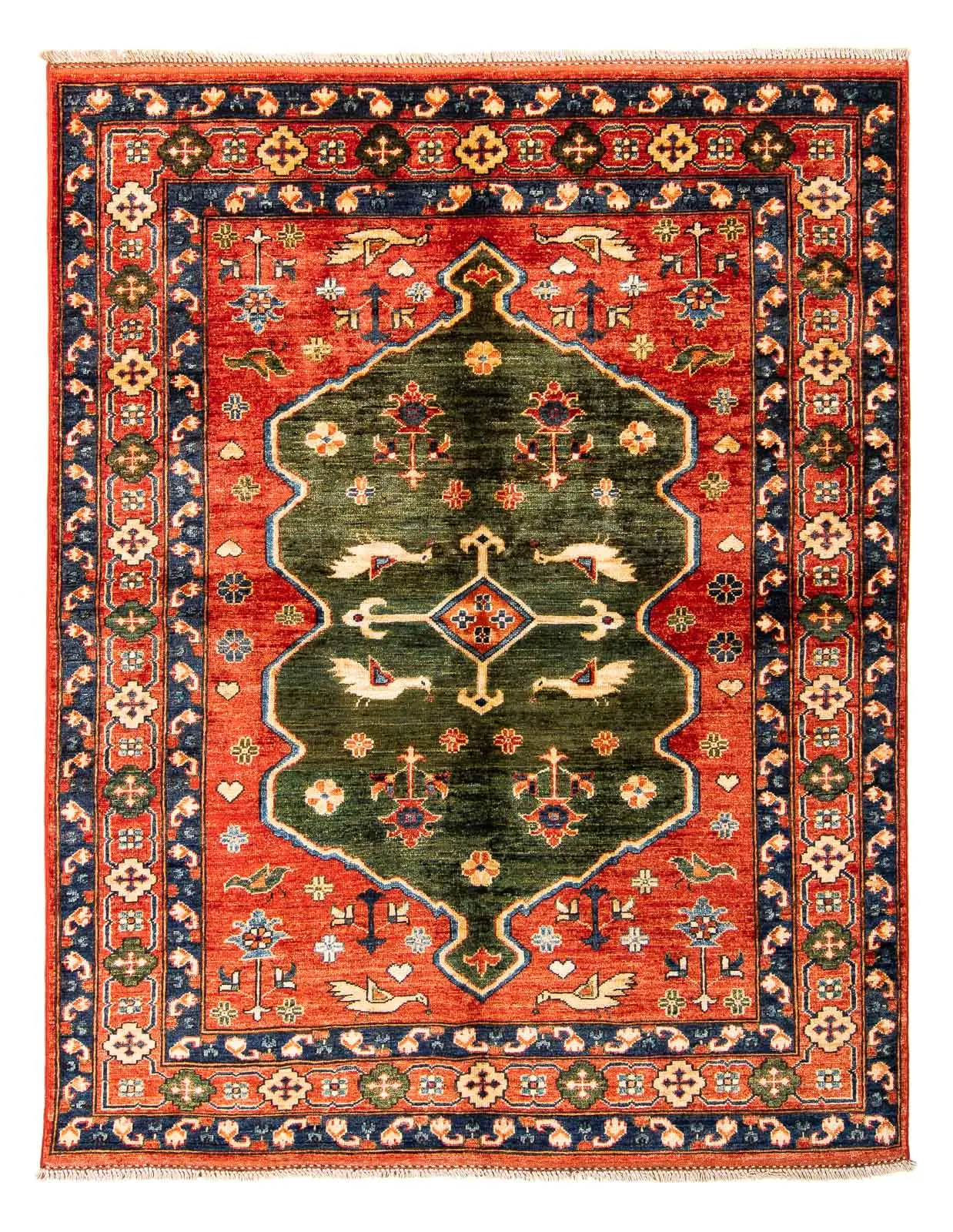 Afghan rot 195 - x 150 Teppich - cm