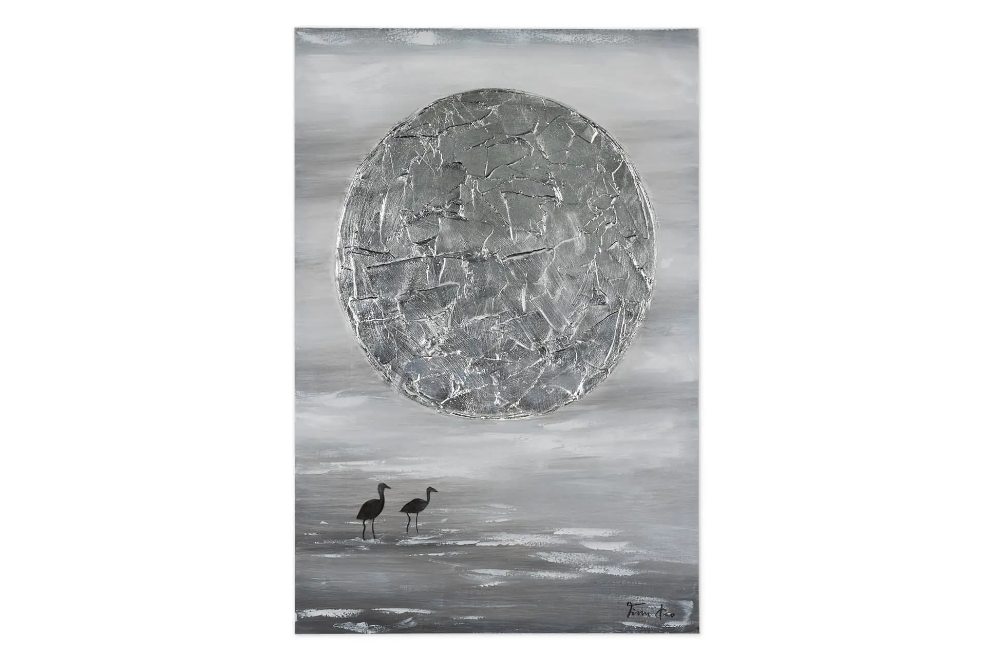 Acrylbild handgemalt Silver Moon