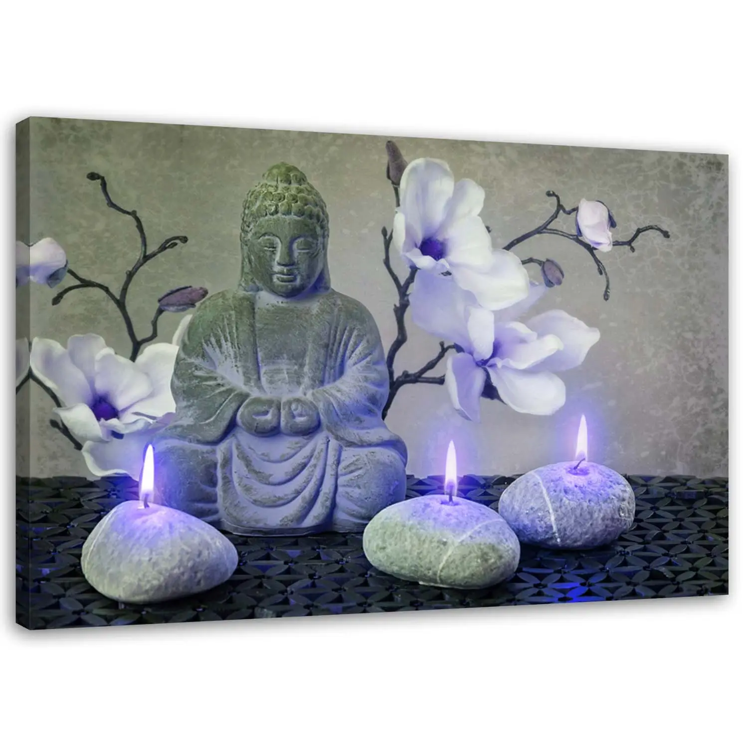 Bild auf leinwand Buddha Steine Grau