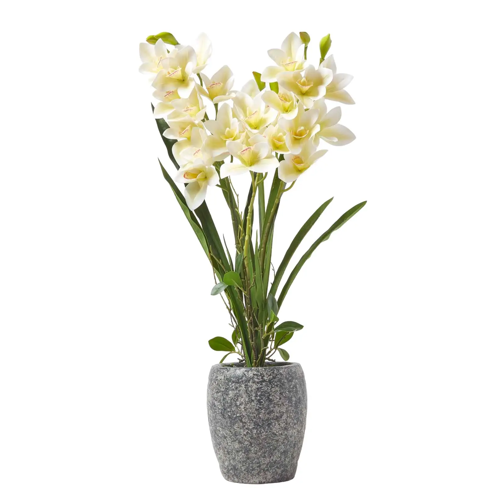 K眉nstliche Orchidee im Zement