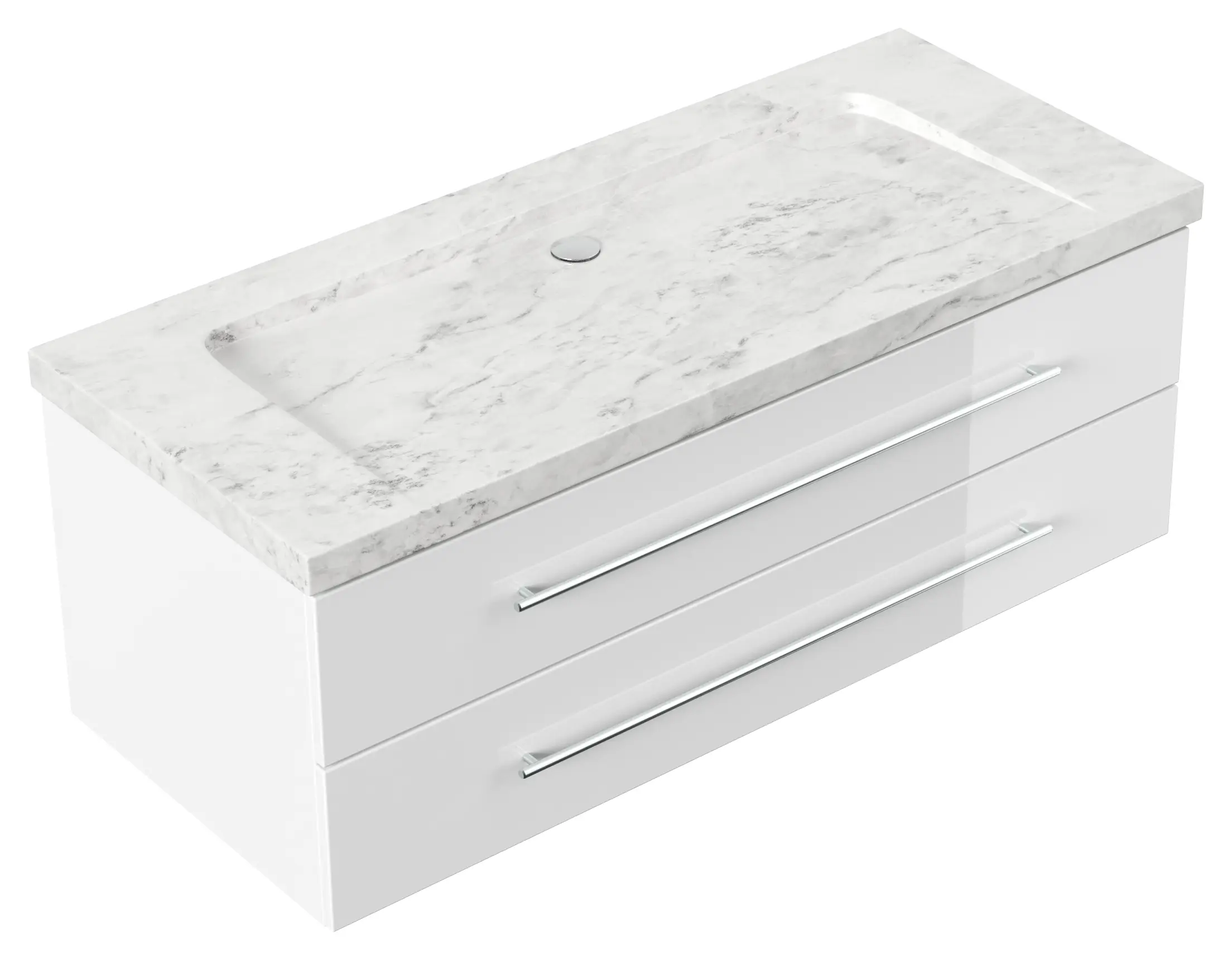 Badm枚bel Marmor White Damo 130 Carrara