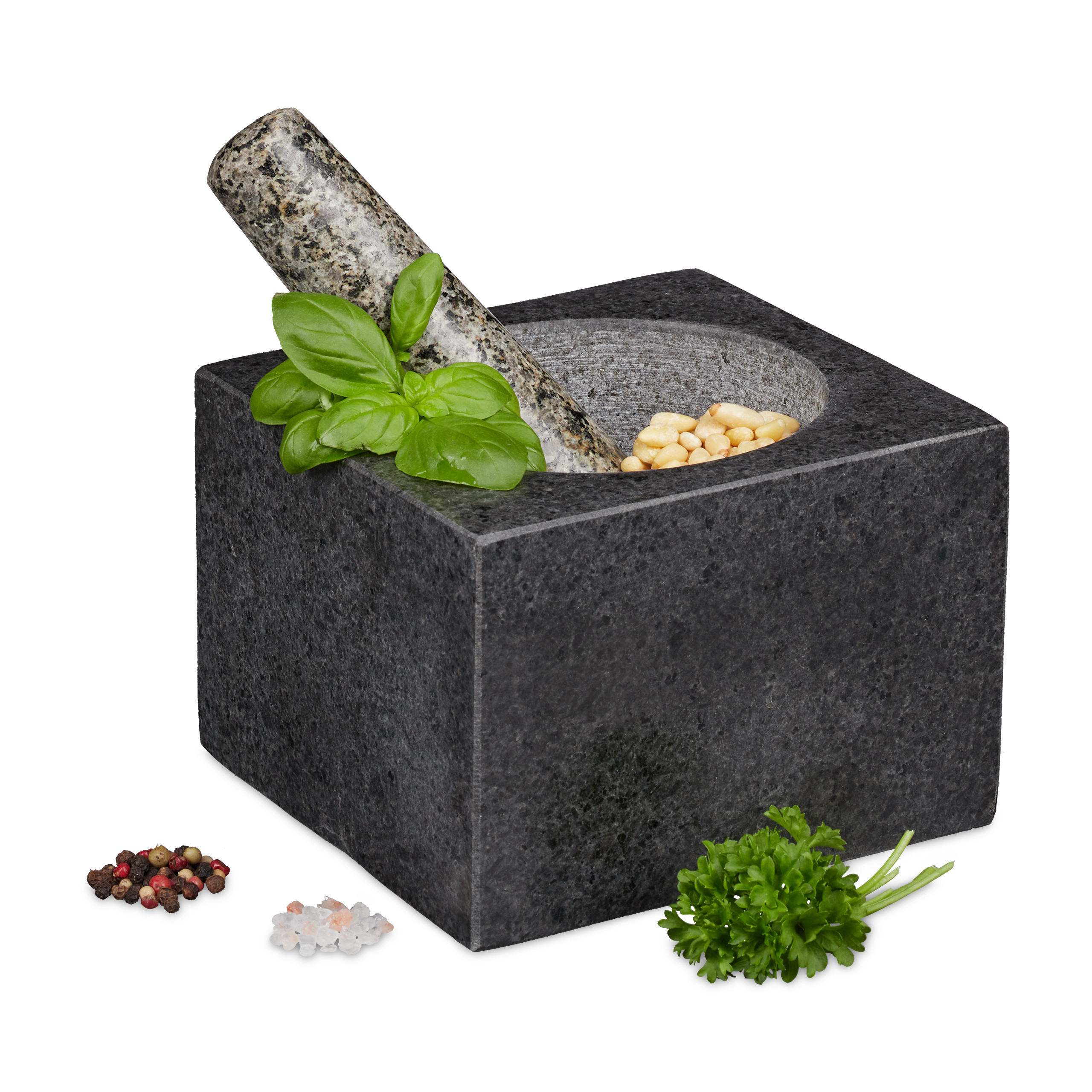 Vasconia Mörser Und Stößel Aus Granit – 4 Tassen Fassungsvermögen