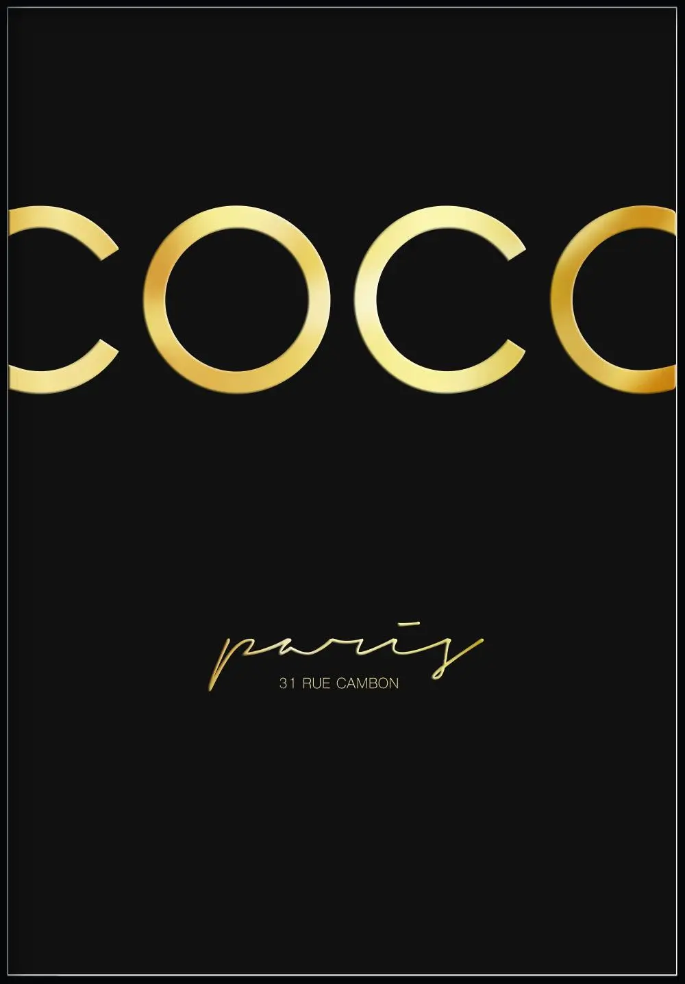 Paris Schwarzes Poster Coco
