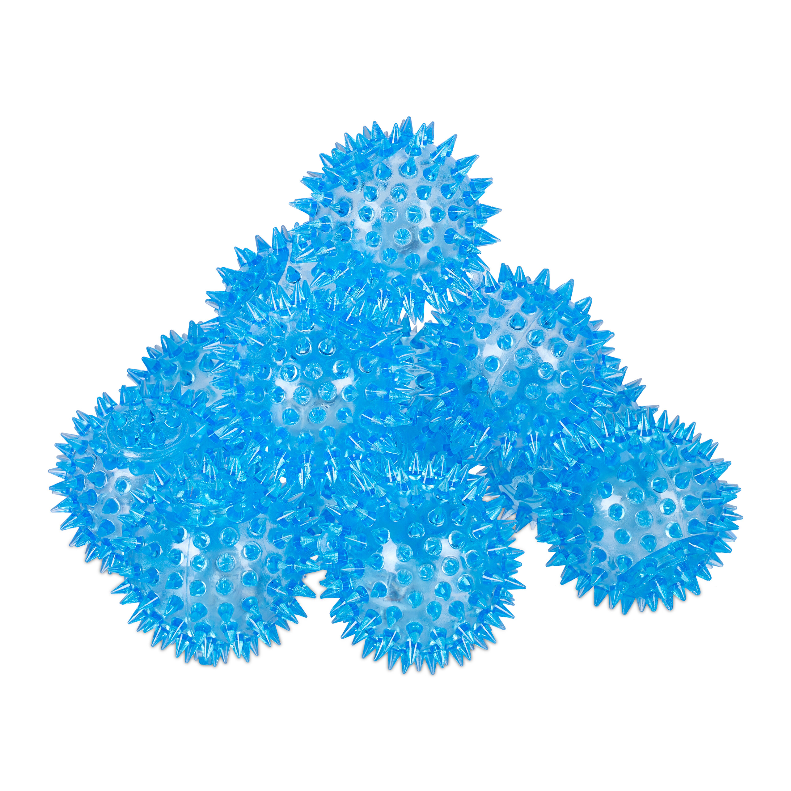 Relaxdays LED Igelbälle – 12er Set, Blinkende Noppenbälle, 6,5 Cm, Grün, Für Kinder Ab 3 Jahren