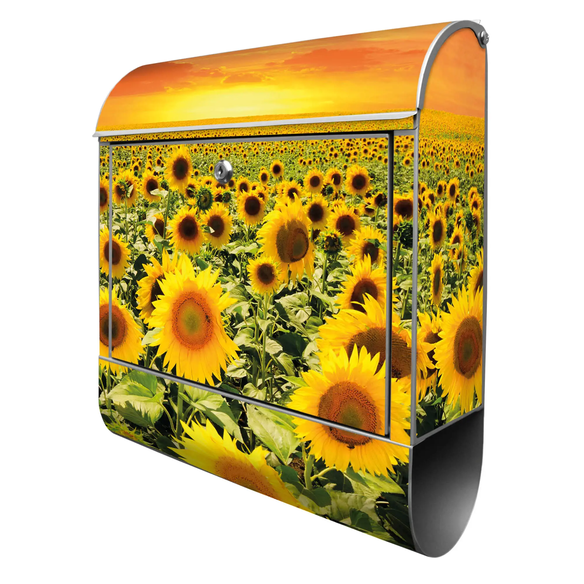 Stahl Sonnenblumenmeer Briefkasten