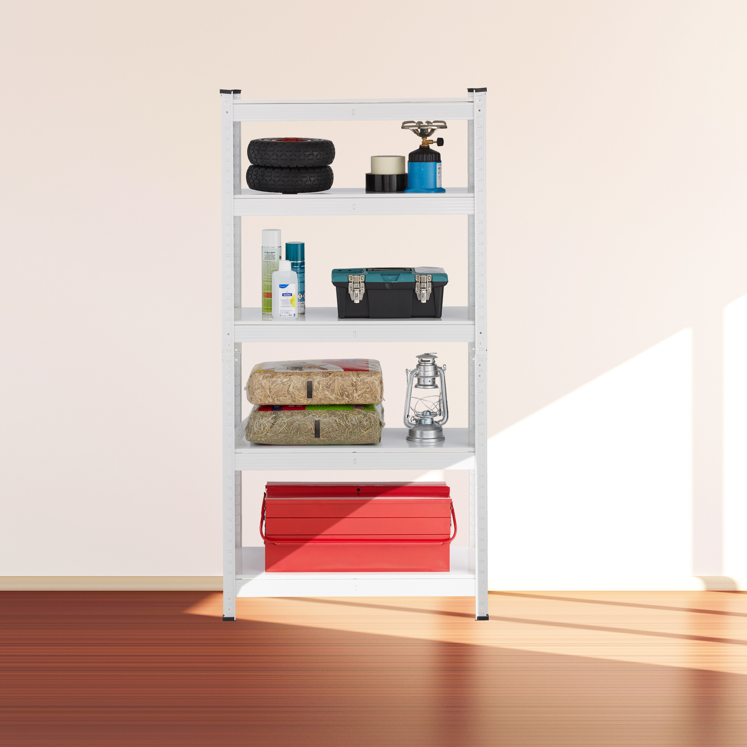 Relaxdays Étagère à charge lourde galvanisée, capacité 875 kg