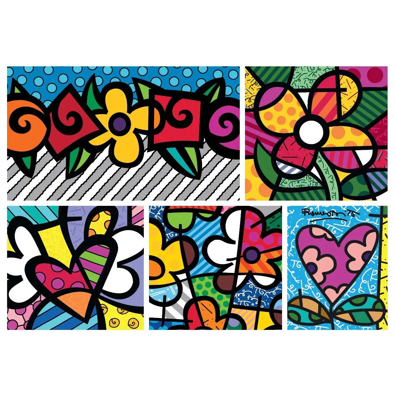 Puzzle und Blumen Herzen Collage