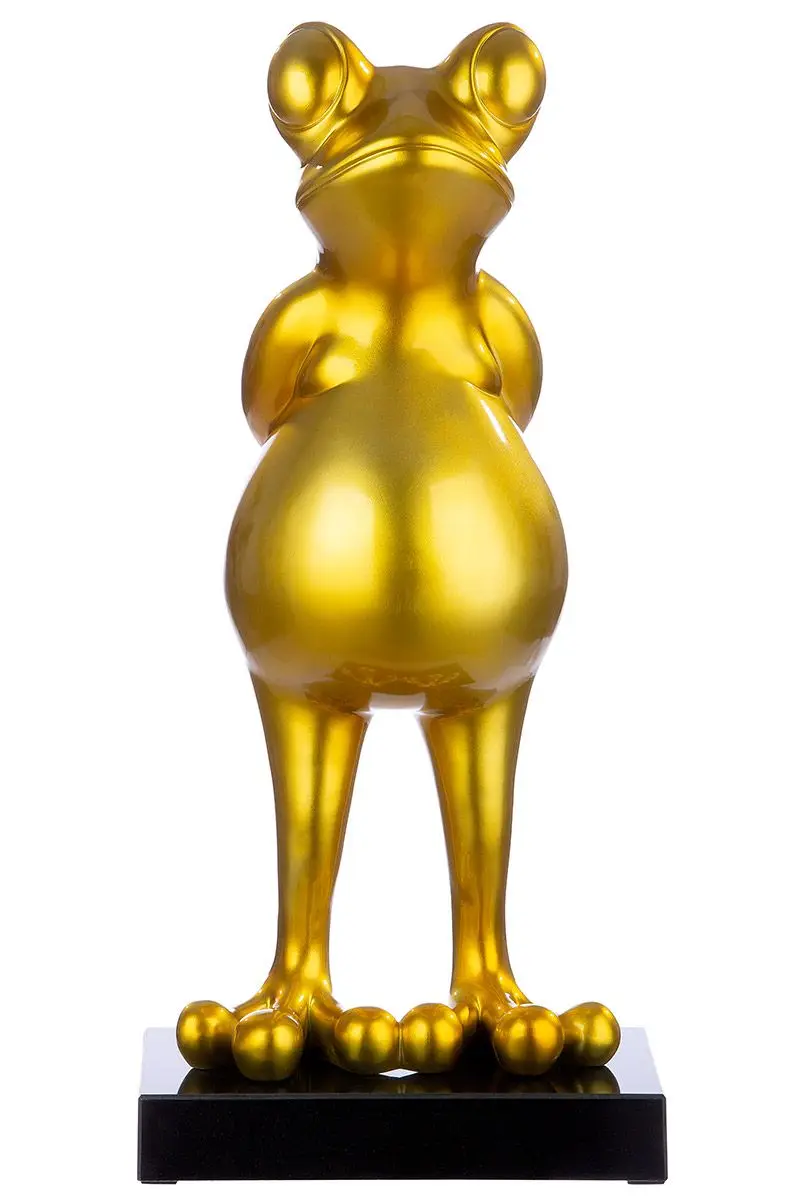goldfarbig Frog Frosch Skulptur in
