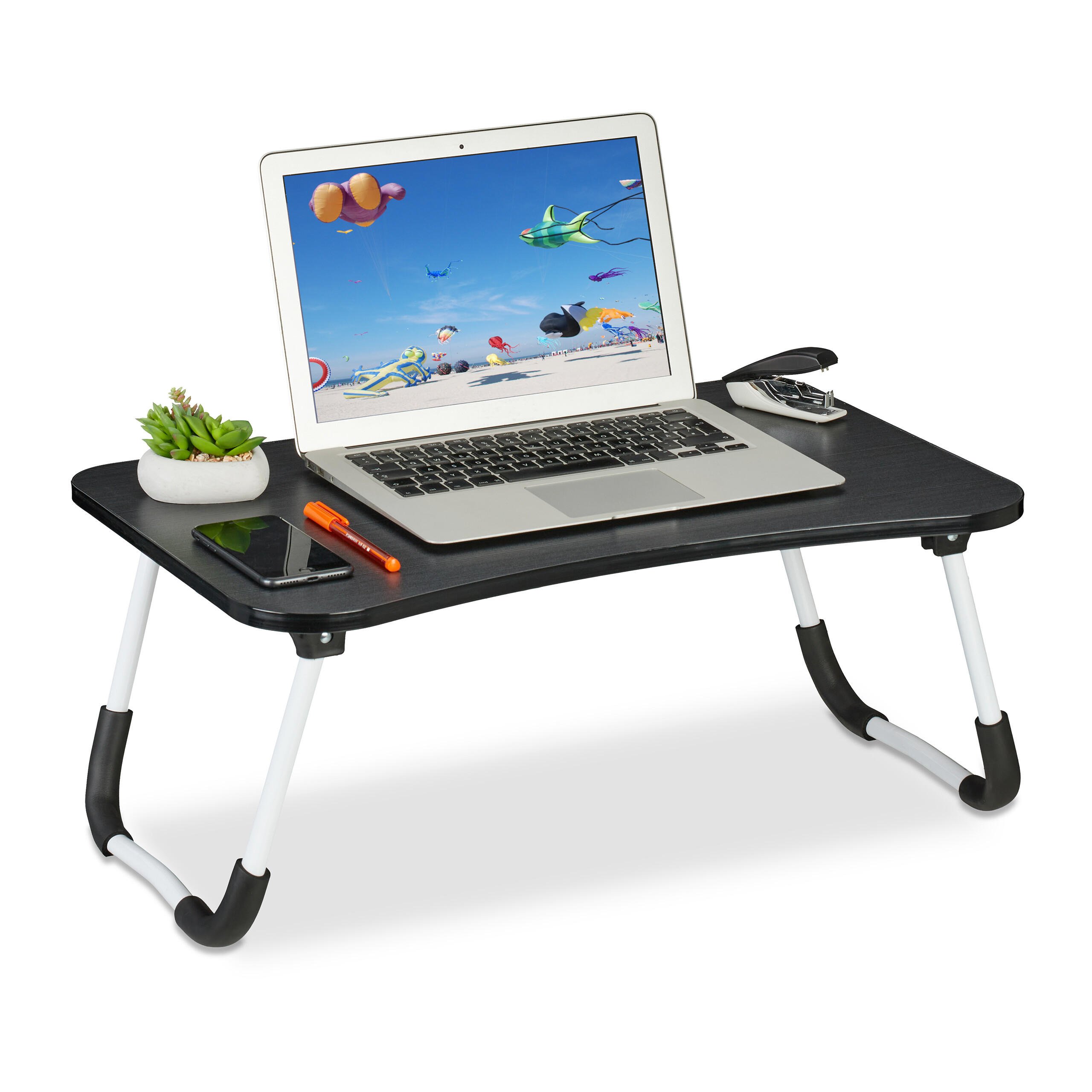 Relaxdays Table pour ordinateur portable, PC, Support, Genoux