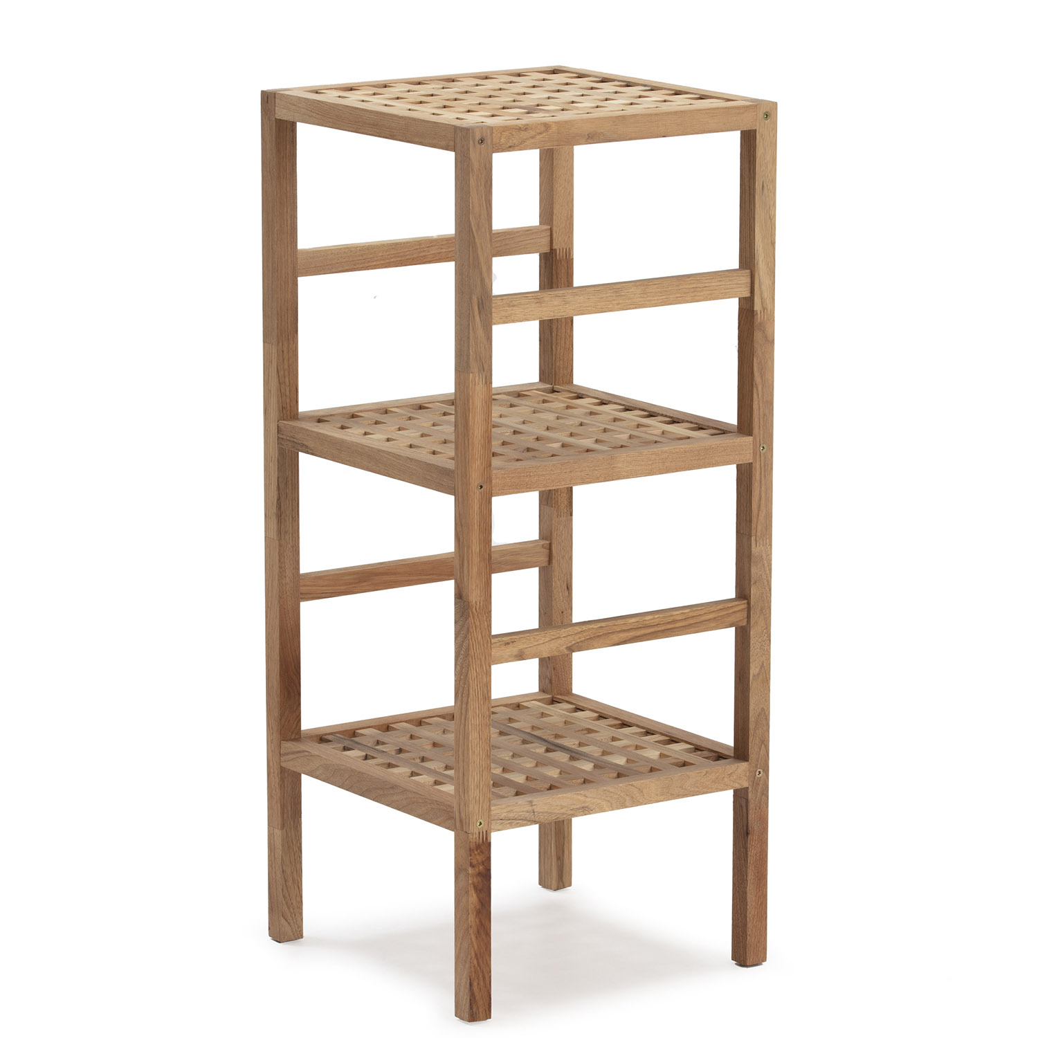 Etagère De Rangement Pour Toilettes En Bois De Noyer Massif Hauteur 65cm